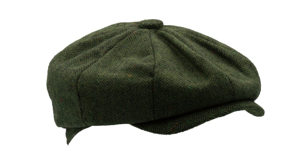 Coppola nuova inglese verde Baker Boy in lana - New Green Wool Baker Boy Cap