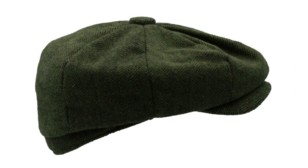 Coppola nuova inglese verde Baker Boy in lana - New Green Wool Baker Boy Cap