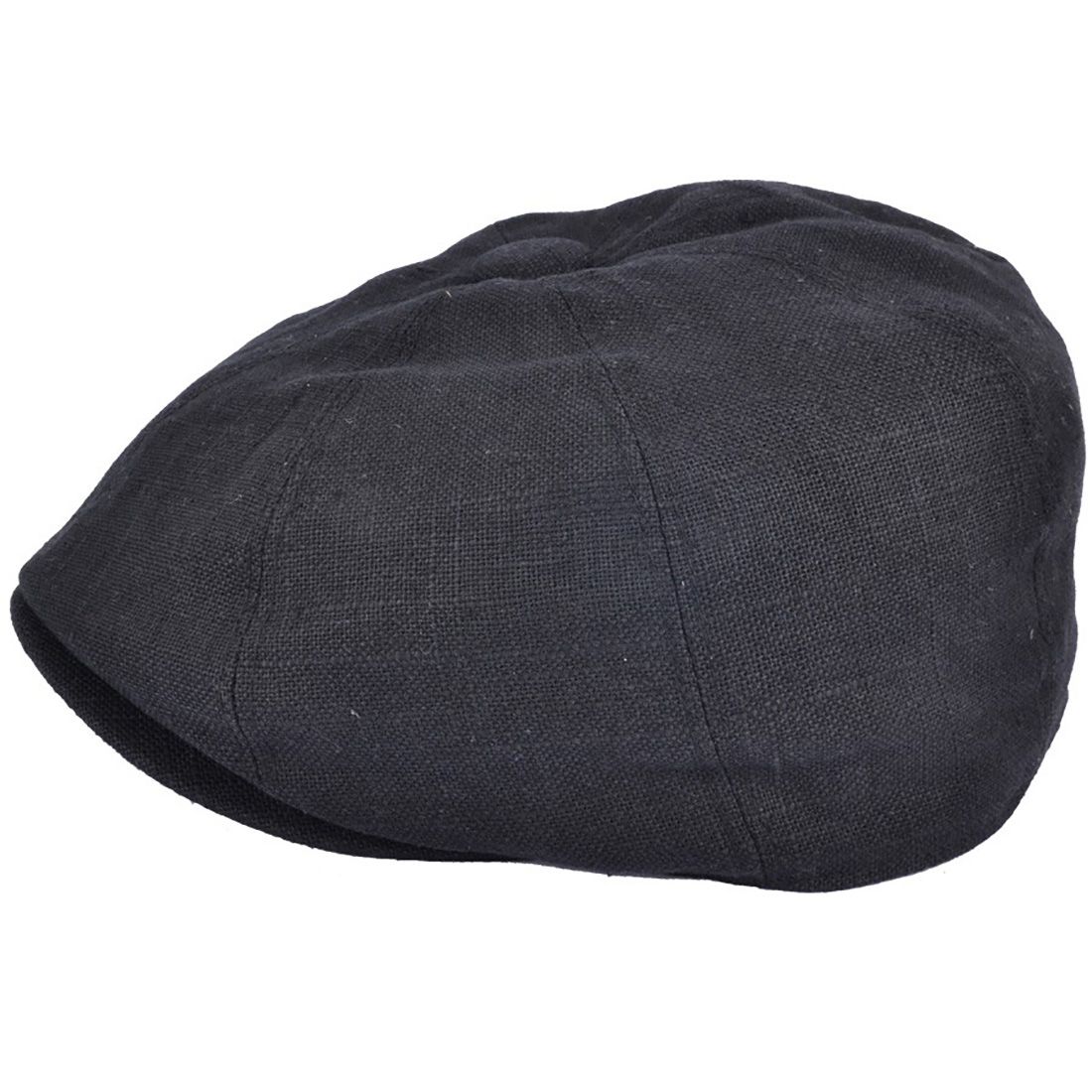 Coppola nuova inglese in lino Nero Newsboy Cap - Peaky Blinders Black Linen Cap