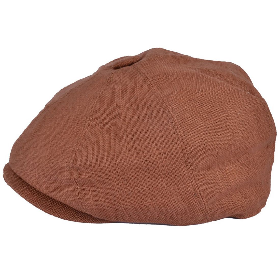 Coppola nuova inglese in lino Ruggine Newsboy Cap - Peaky Blinders Rust Linen Cap