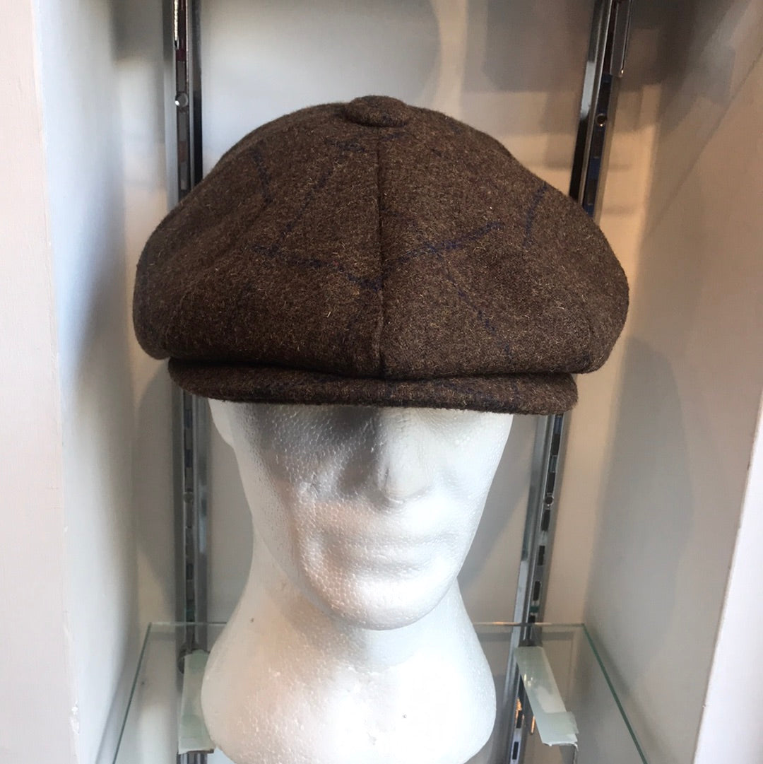 Berretto Uomo Cappello Lana Marrone Coppola Inglese Nuova In Lana