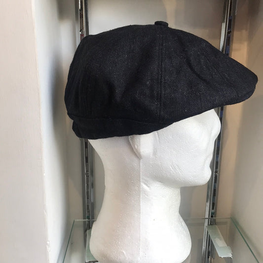 Coppola inglese nuova Grigio scuro in lana a otto spicchi bottone piccolo S/M e L/XL