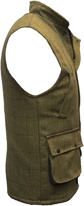 Gilet da uomo Derby tweed nuovo inglese verde chiaro - New Derby Wool shooting Gilet