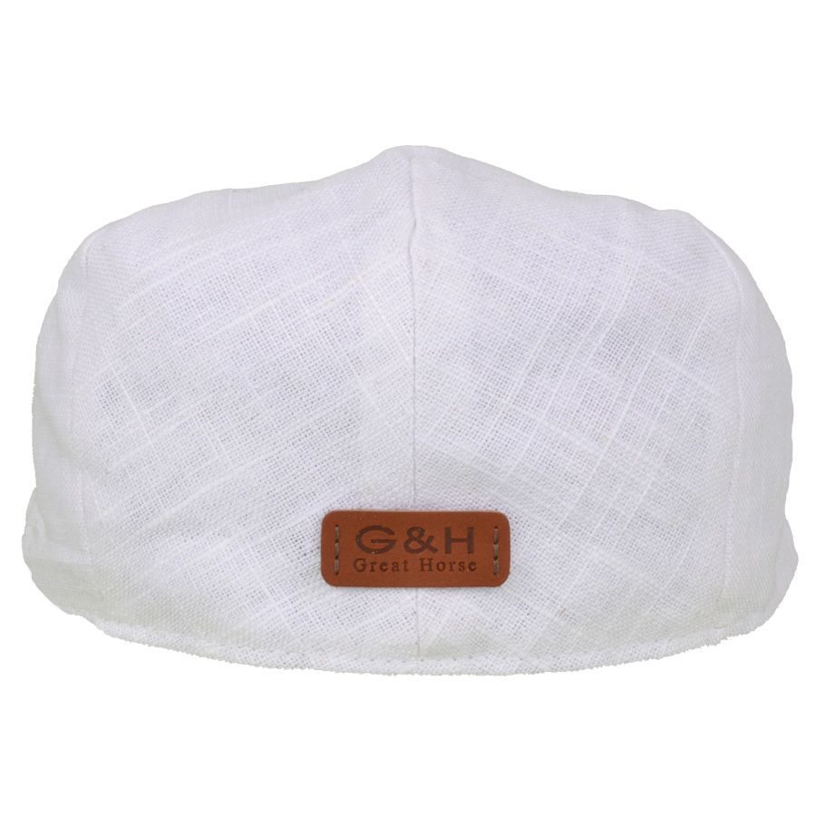 Coppola nuova inglese in Lino Bianca - New White Linen Flat Cap