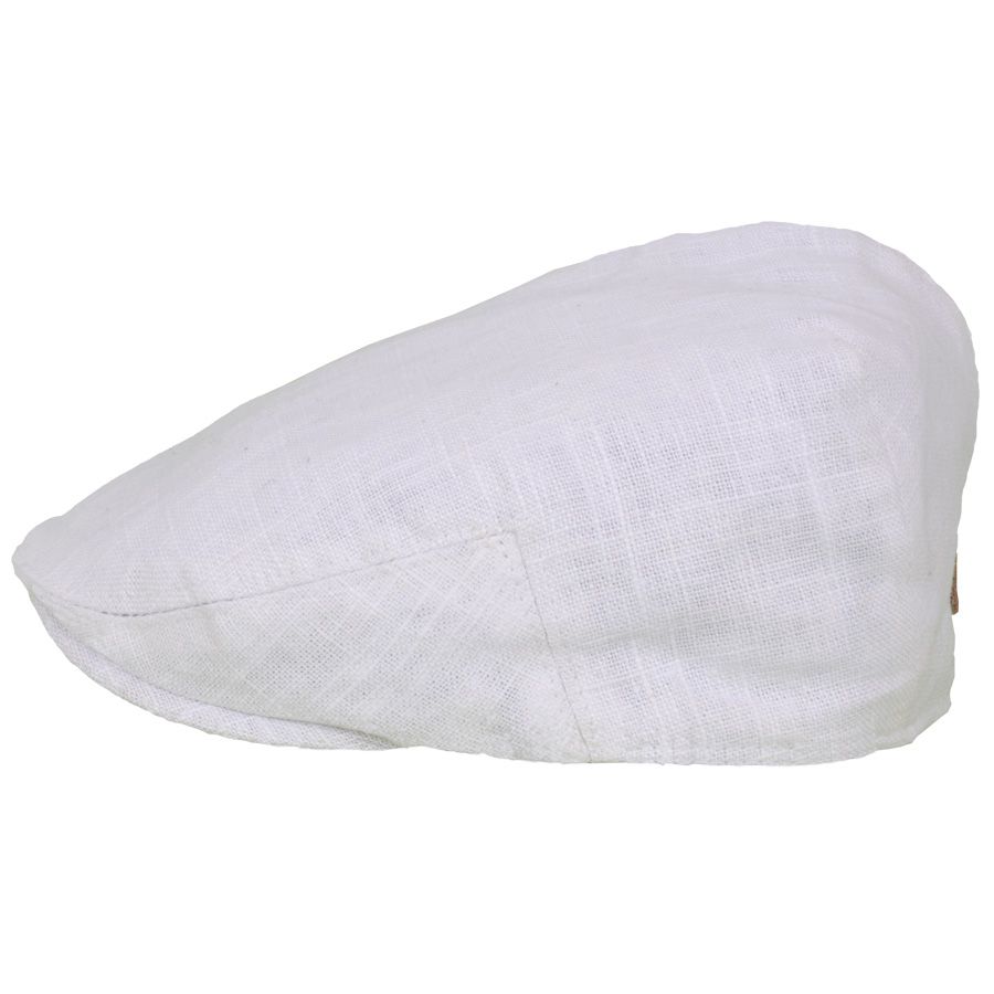 Coppola nuova inglese in Lino Bianca - New White Linen Flat Cap