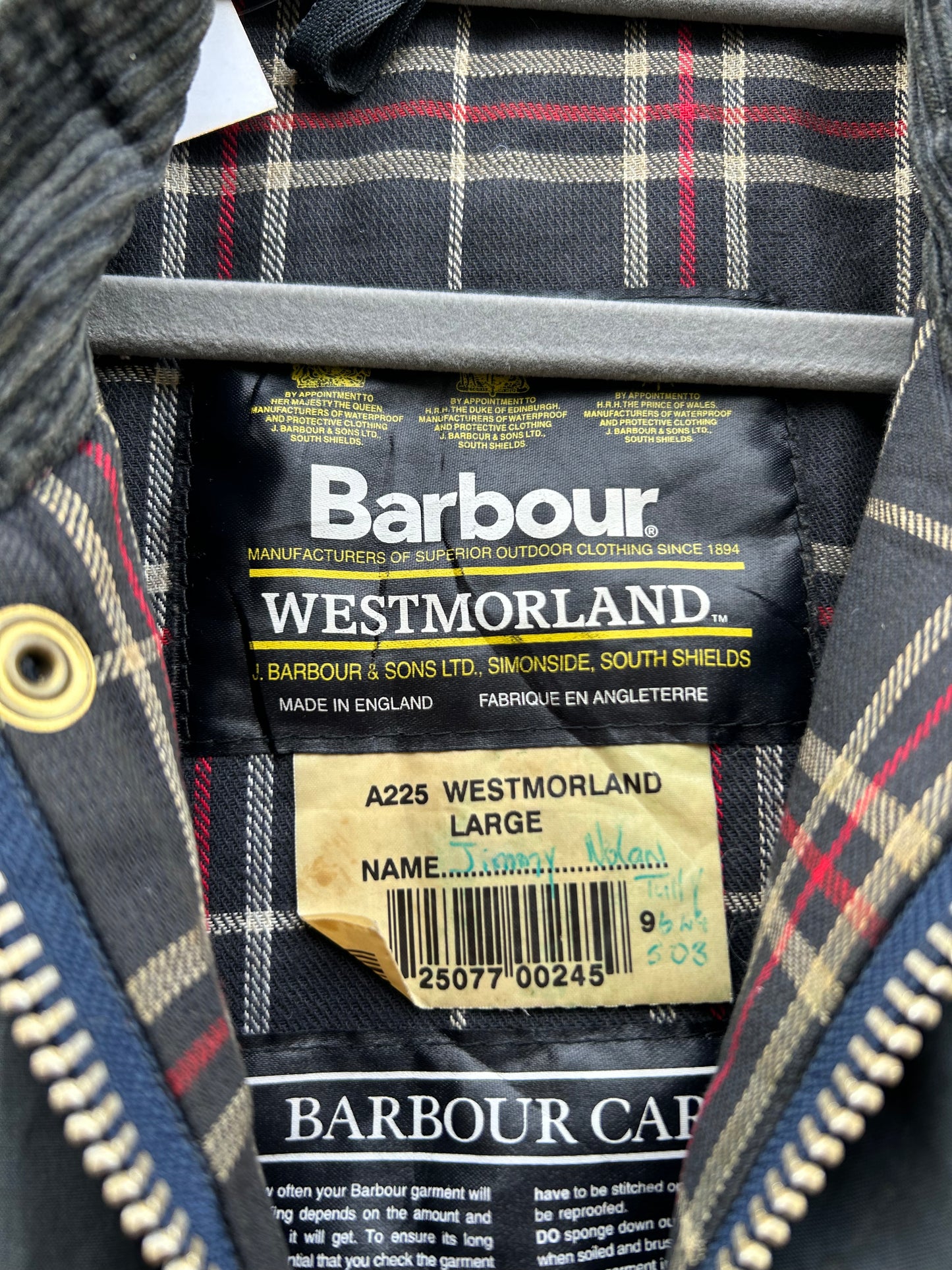 Barbour Gilet Westmorland Blu Large -  Waxed size Large
