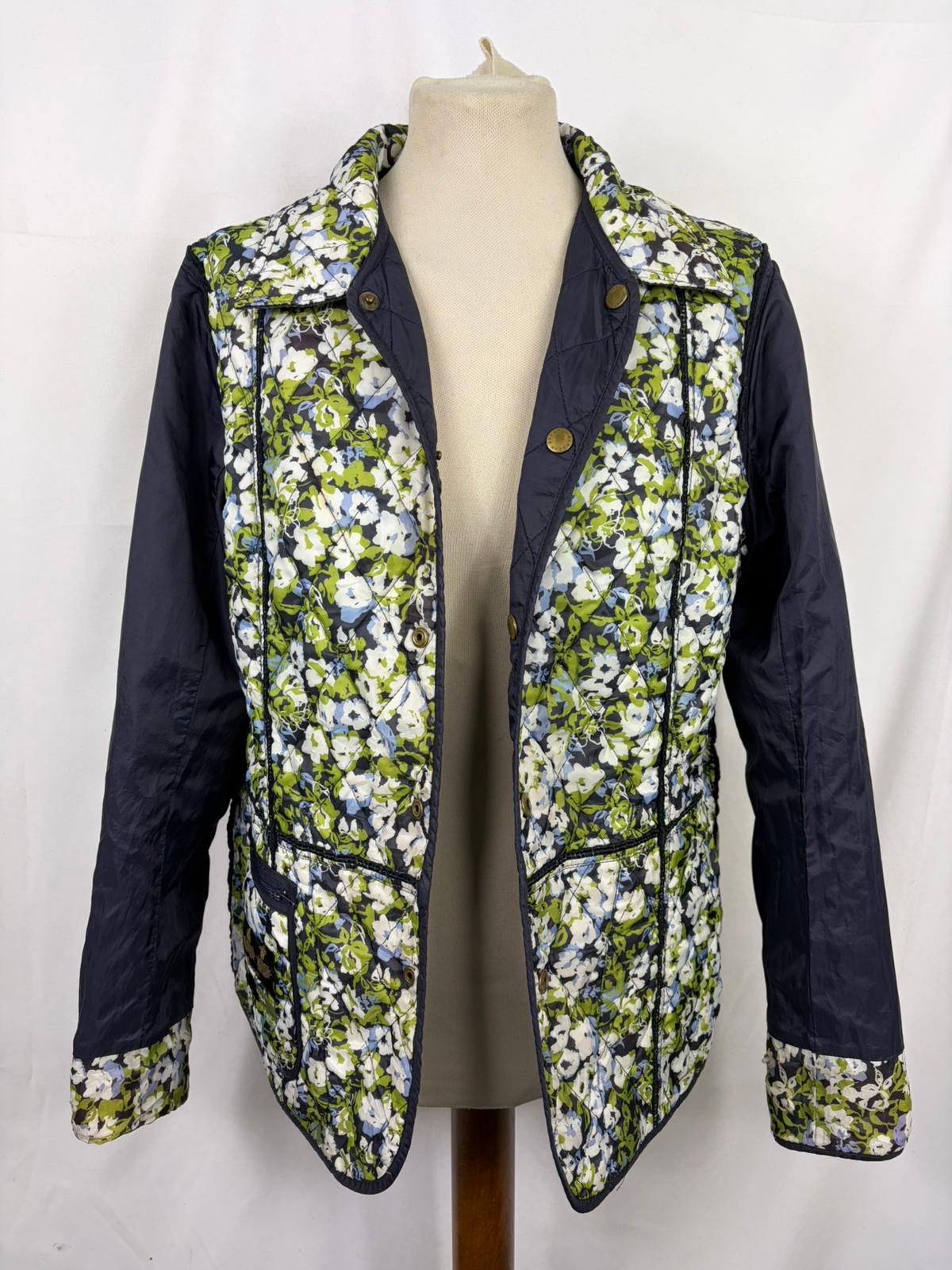 Giacca a vento Barbour Donna blu Uk14 Quilted Navy printed Lidds lady jacket size Medium - Shop In London