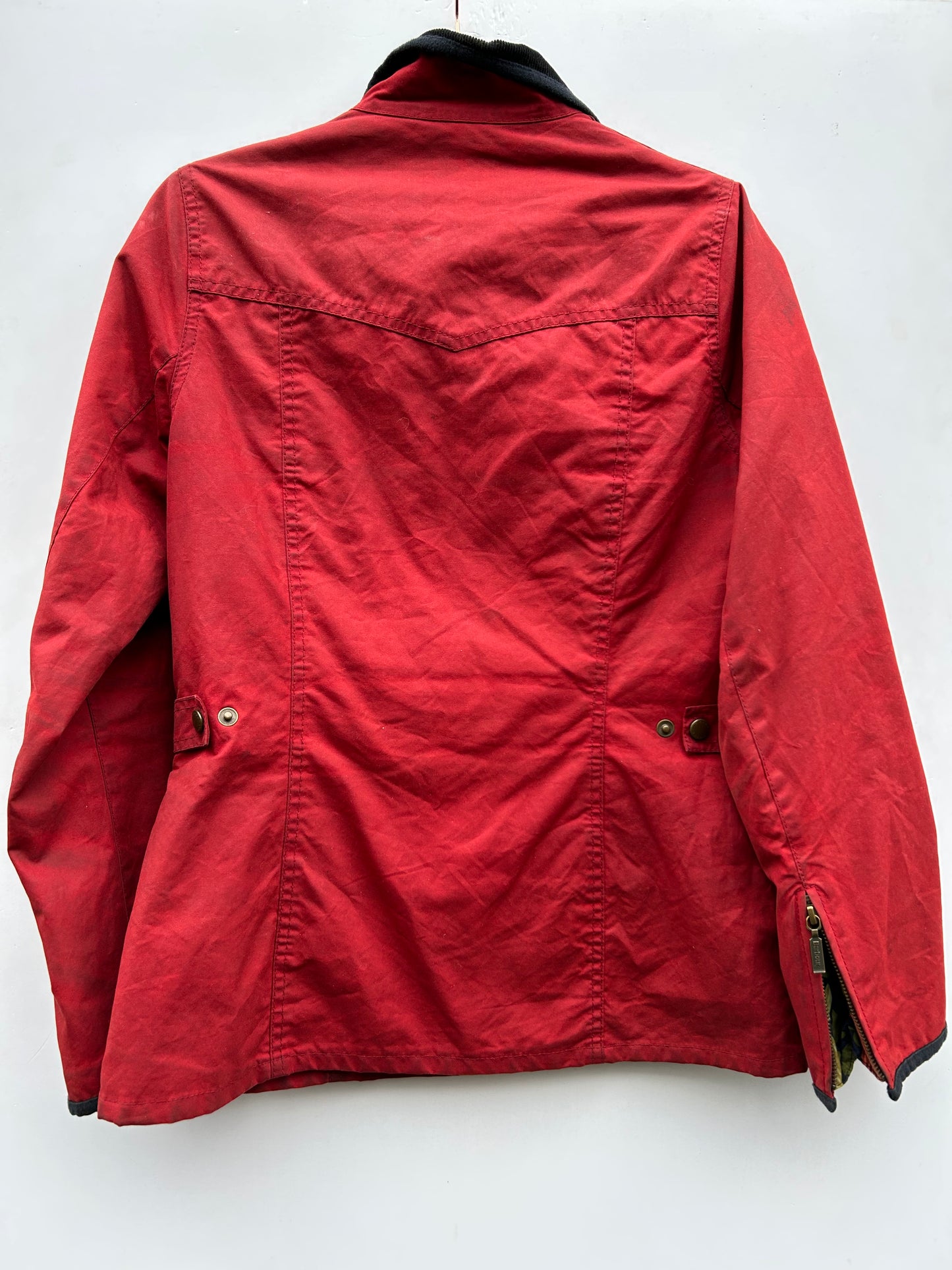 Barbour Giacca corta rossa donna Tg. 40 Morris Red Wax Utility Jacket Size UK10
