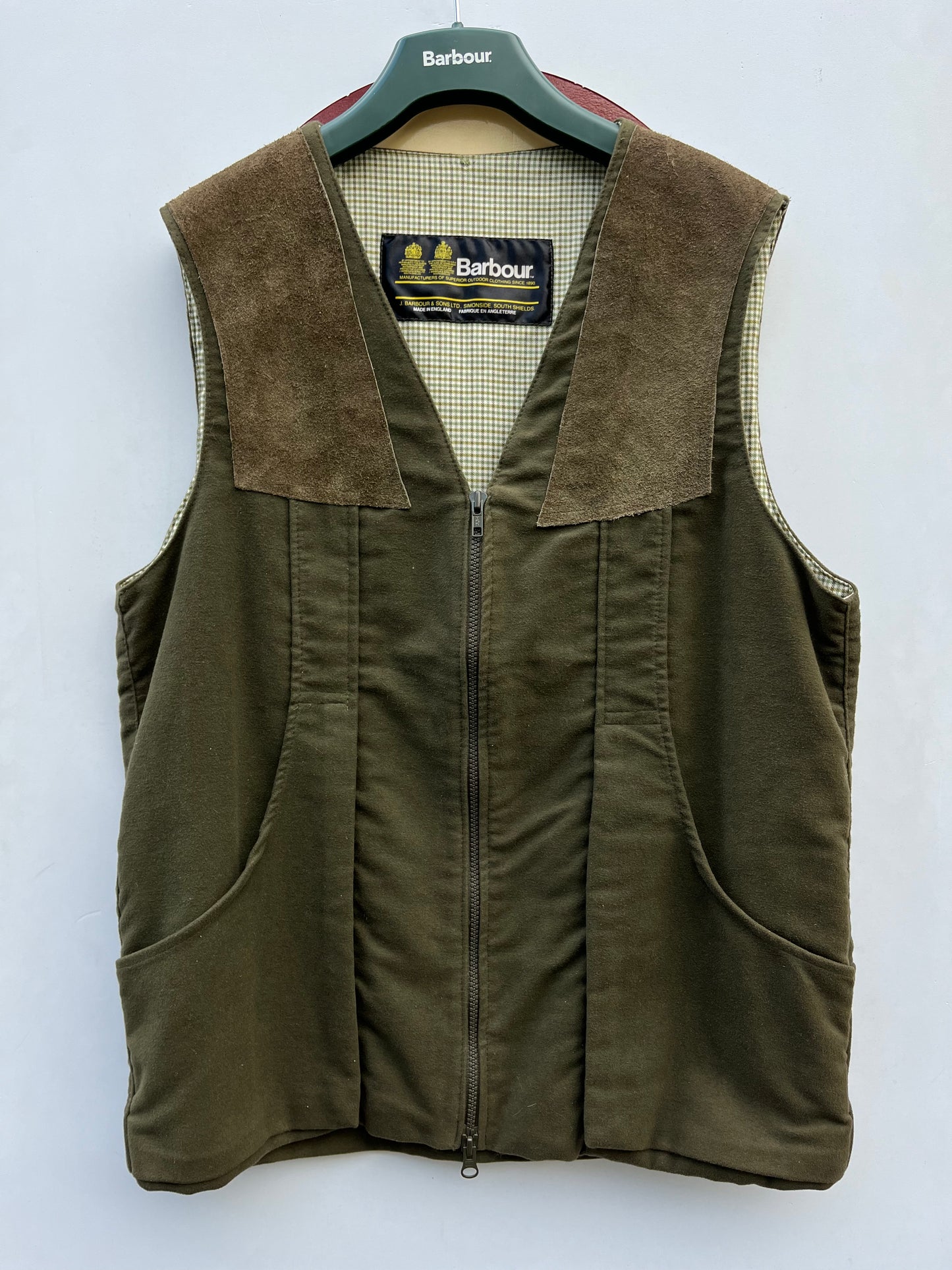 RARO Barbour Gilet da uomo verde Medium- Green Man waistcoat Medium
