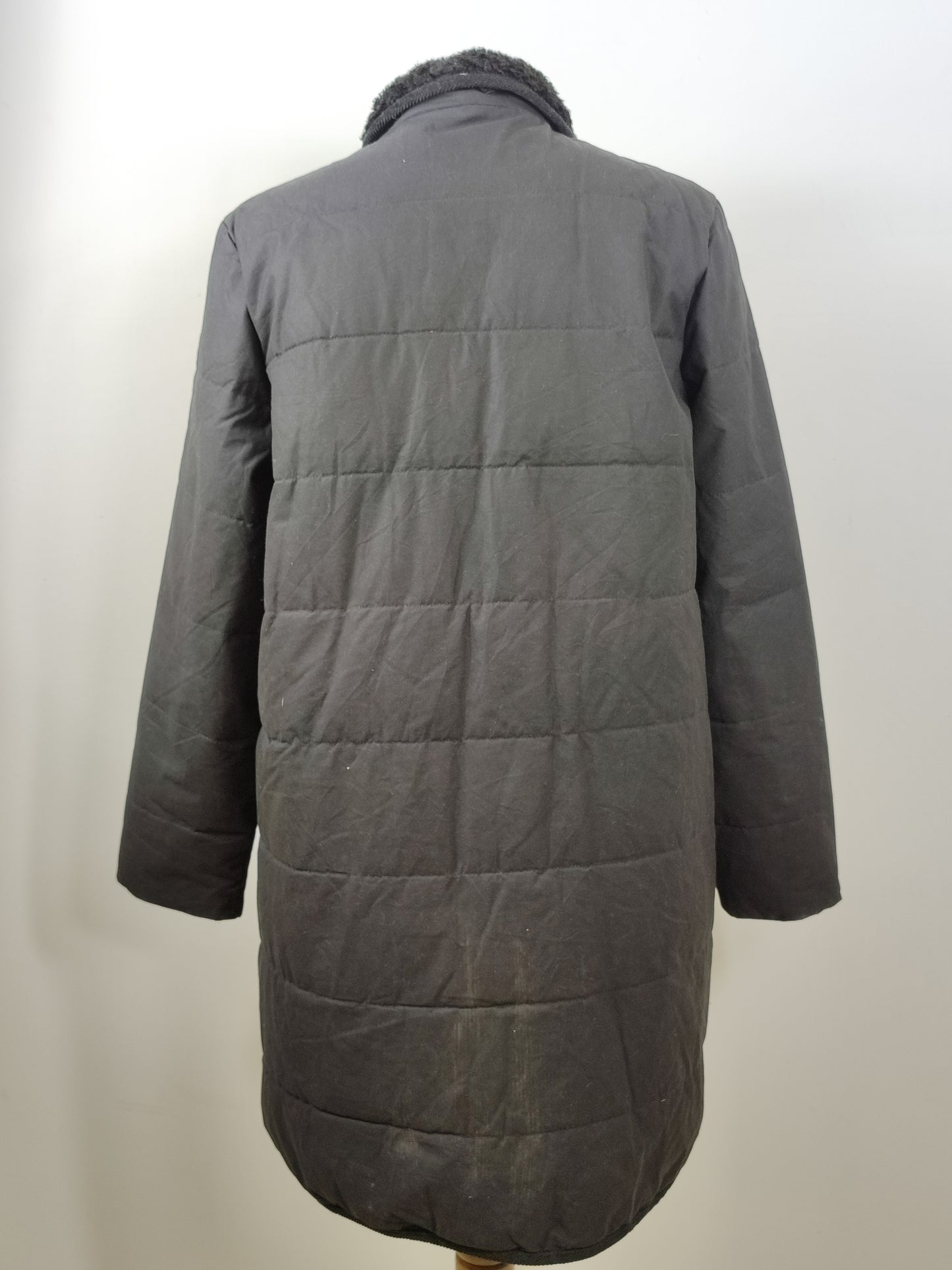 Giacca Barbour Nera imbottita da donna UK10 small - Lady winter Black wax coat size UK10