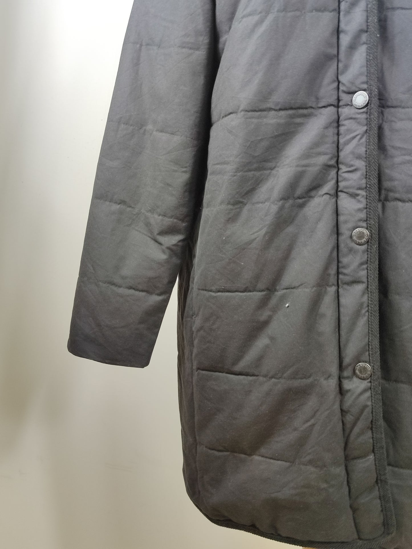 Giacca Barbour Nera imbottita da donna UK10 small - Lady winter Black wax coat size UK10