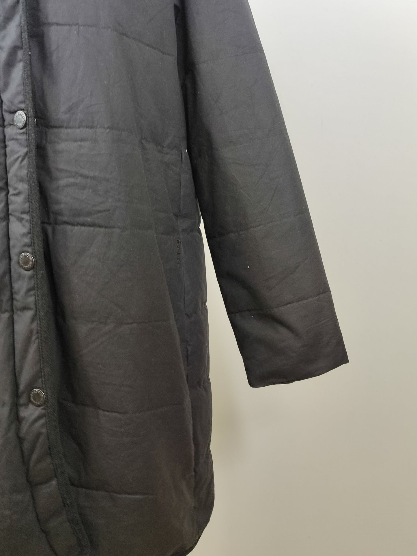 Giacca Barbour Nera imbottita da donna UK10 small - Lady winter Black wax coat size UK10