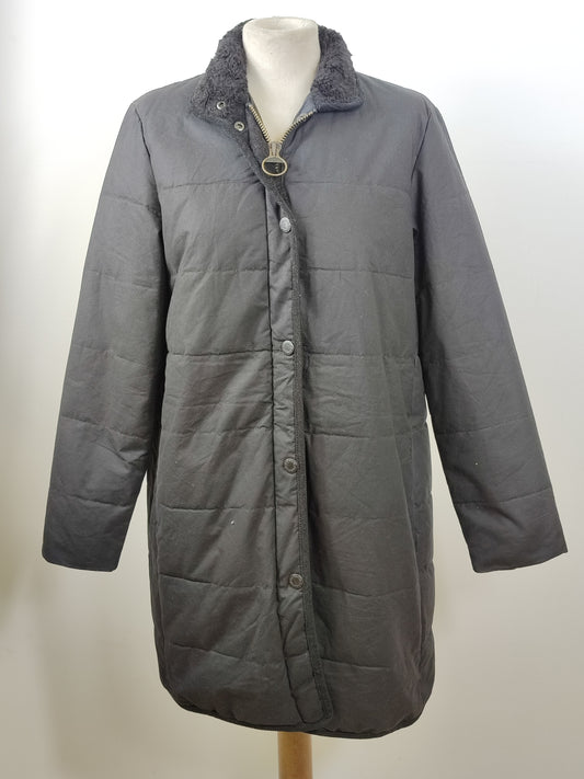 Giacca Barbour Nera imbottita da donna UK10 small - Lady winter Black wax coat size UK10