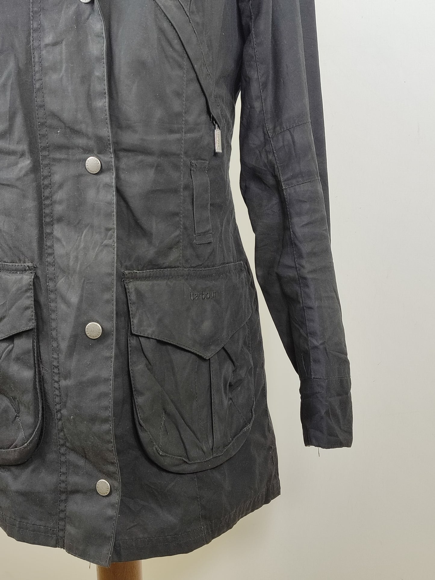 Giacca Barbour donna nera Rebel UK8 XSmall Black Lady Wax Rebel jacket XSmall tg.38