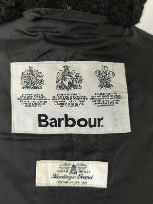 Giacca Barbour Nera imbottita da donna UK10 small - Lady winter Black wax coat size UK10