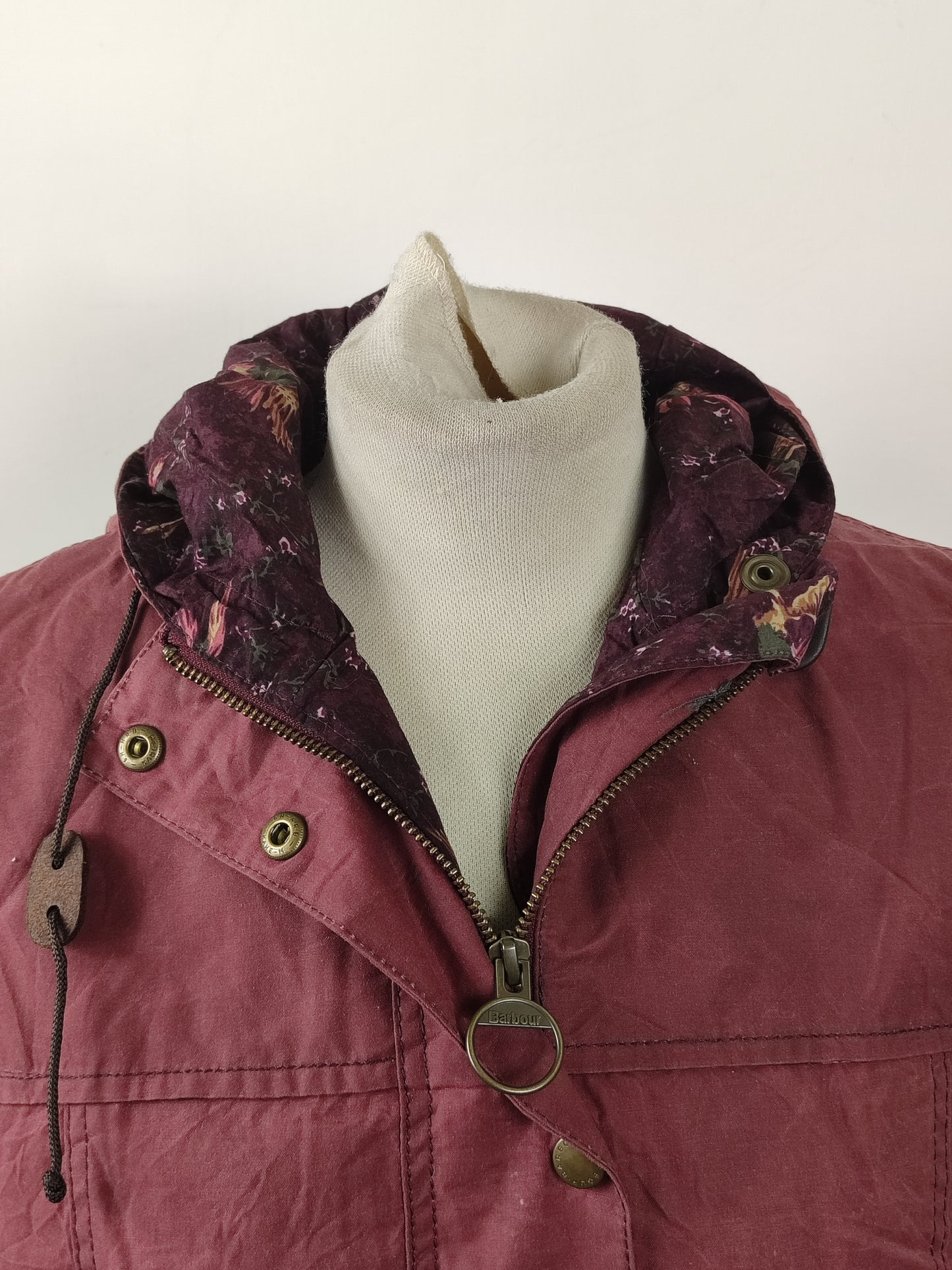 Giacca Barbour da donna rosa cerato uk14 tg44 -Lady Vintage Retail Vintage Durham Uk14 Medium
