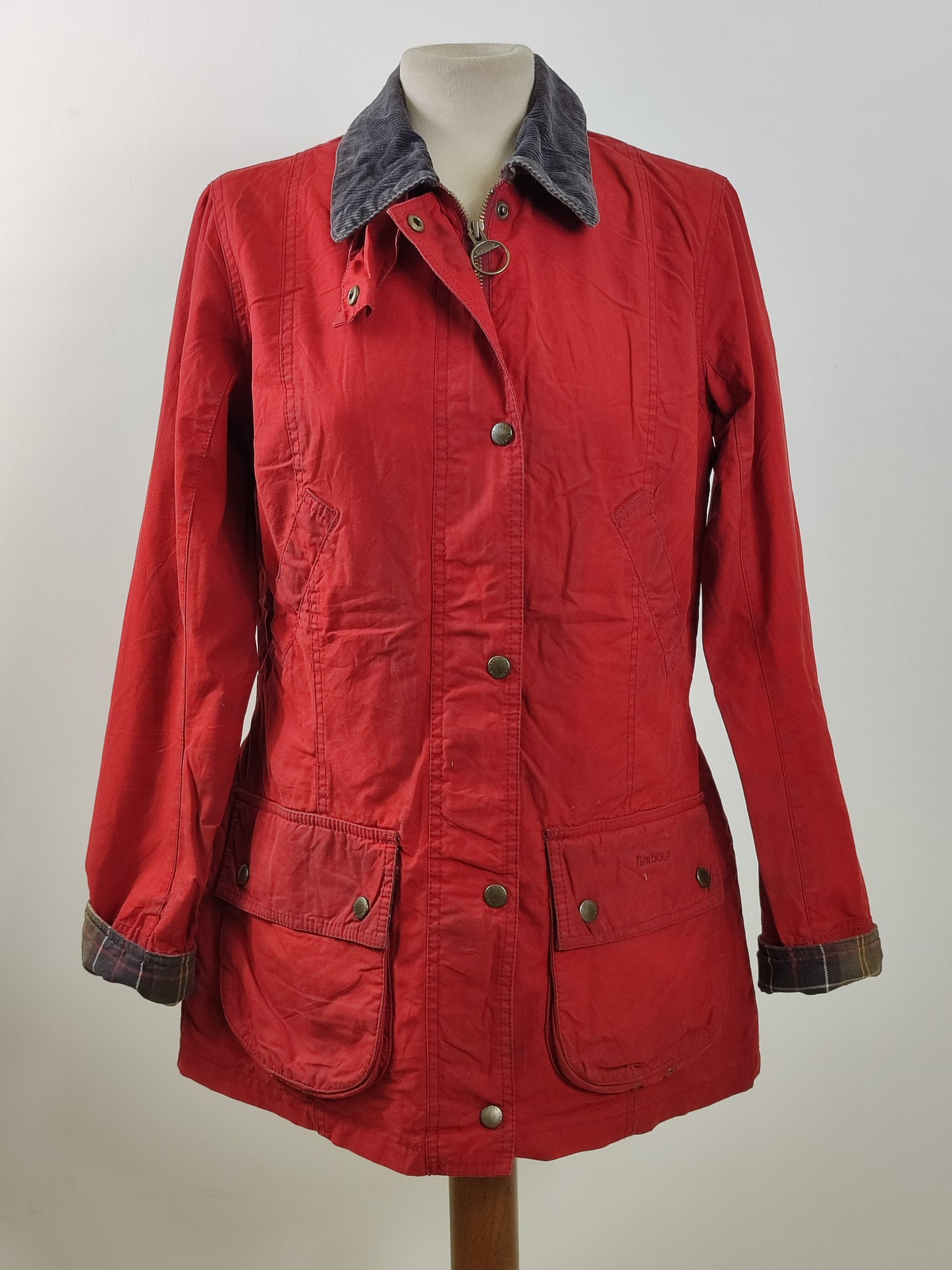 Giacca Barbour donna rosso Vintage Beadnell Uk 12 Medium-Lady Red Vintage Beadnell M