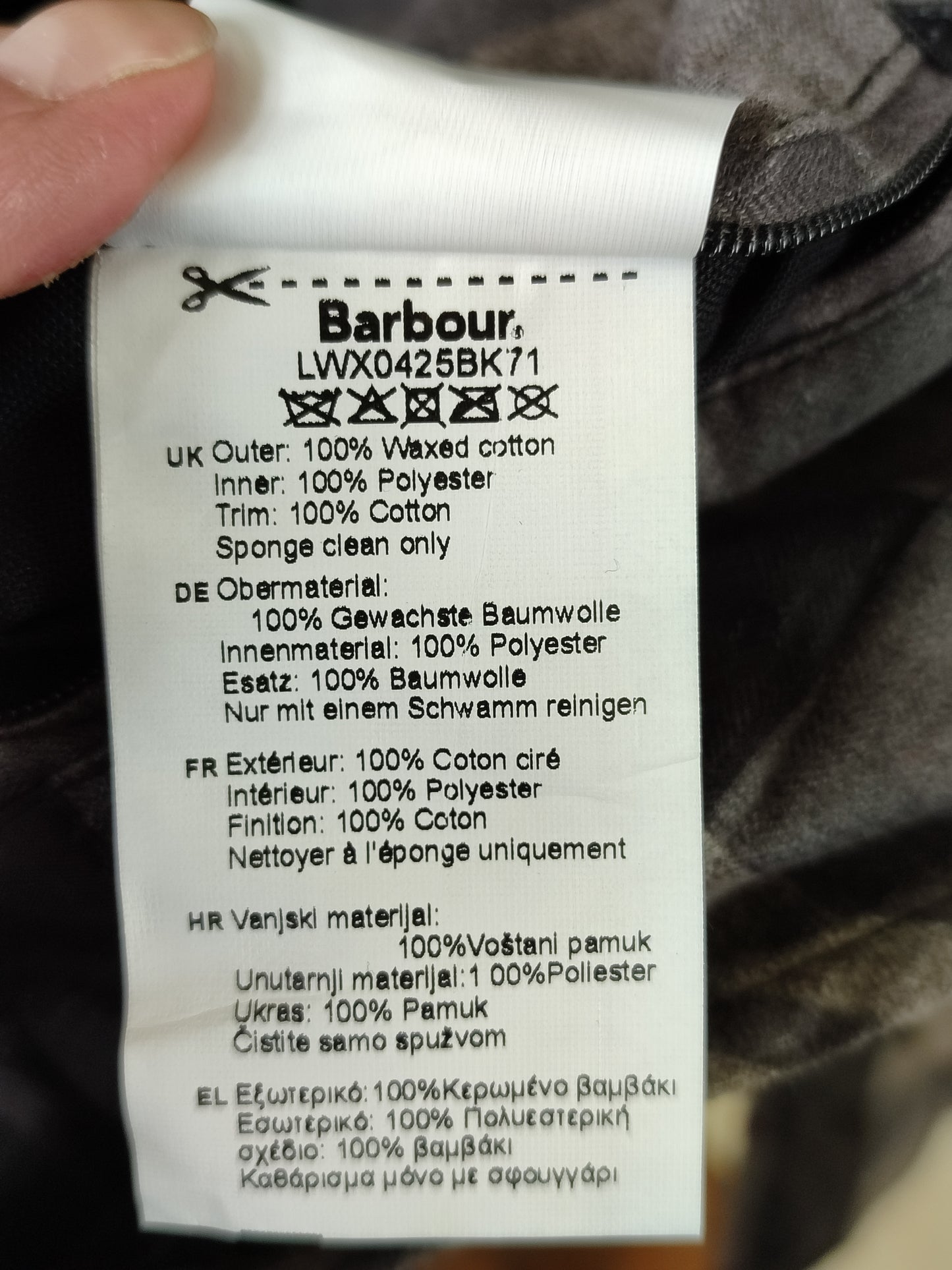 Barbour Trench cerato da donna con cintura nero tg.44 Uk14-Wax Lady Portlethan Mac Jacket Uk14