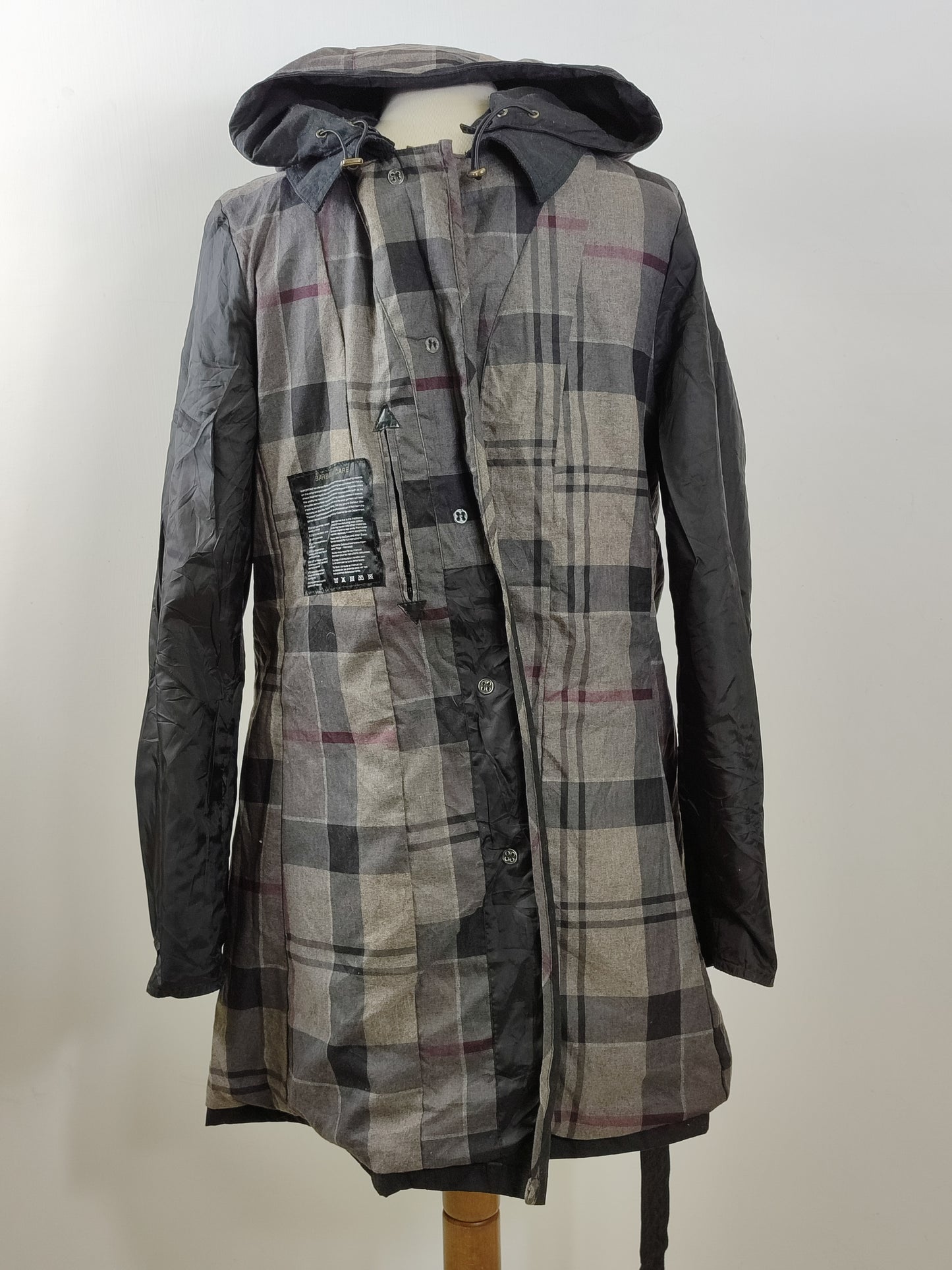 Barbour Trench cerato da donna con cintura nero tg.44 Uk14-Wax Lady Portlethan Mac Jacket Uk14