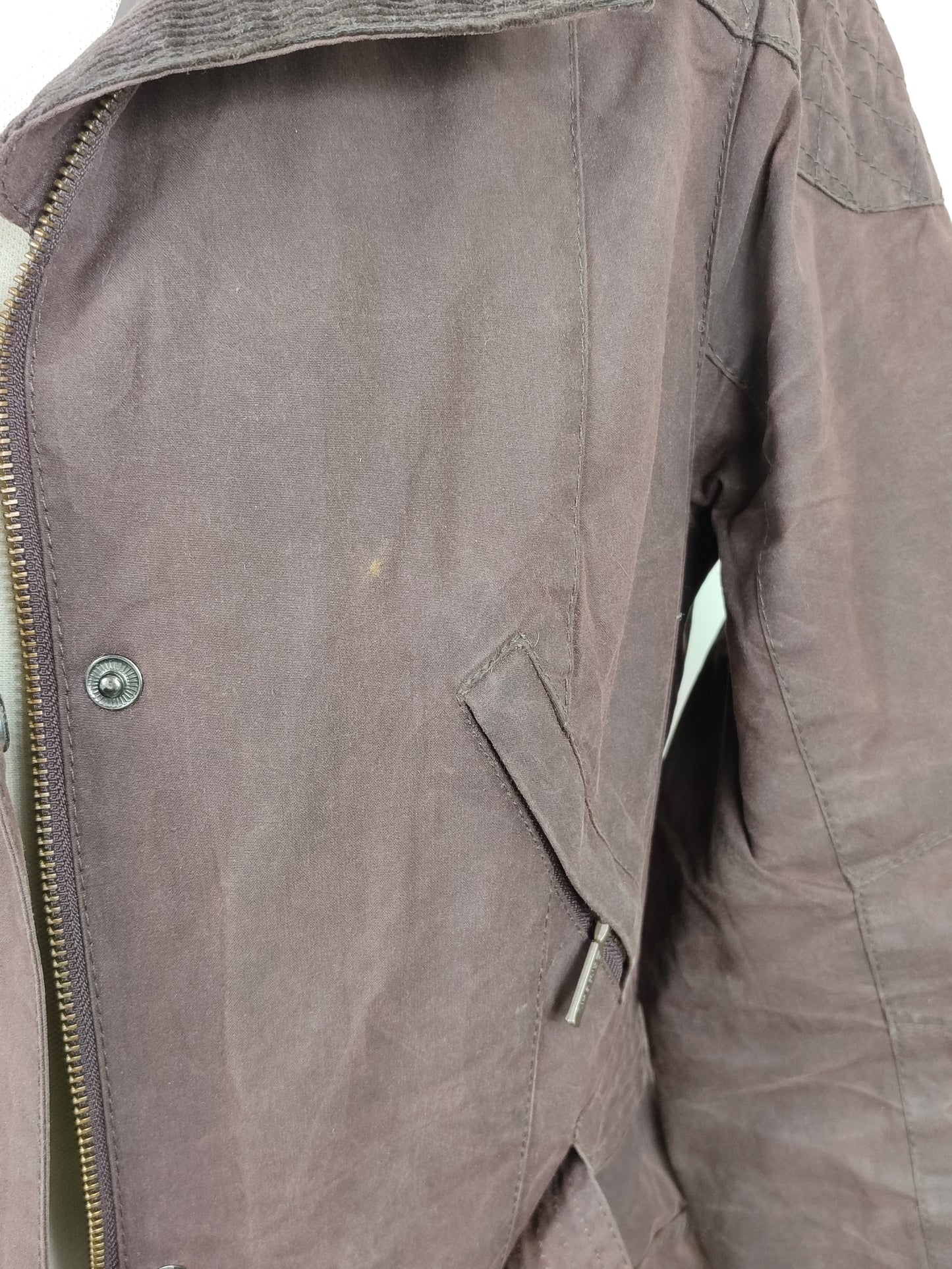 Giacca Barbour da donna con cintura marrone tg.44 Uk14-Wax Brown Lady Rebel Jacket Uk14