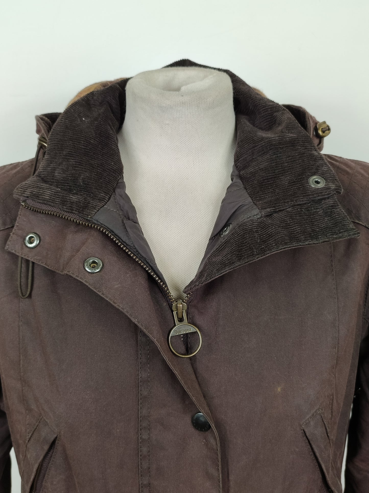 Giacca Barbour da donna con cintura marrone tg.44 Uk14-Wax Brown Lady Rebel Jacket Uk14