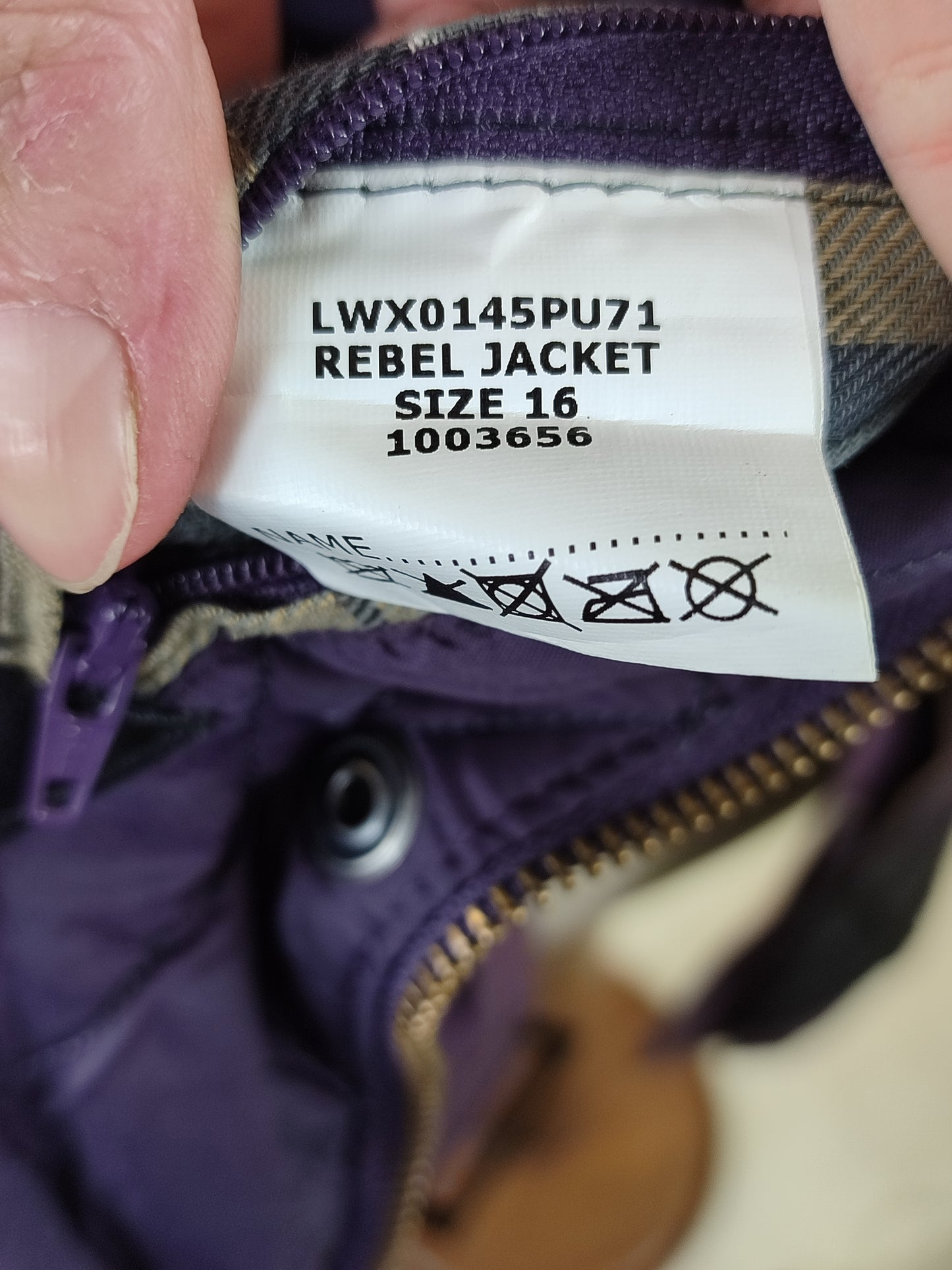 Giacca Barbour donna viola Rebel UK16 tg. 44/46 Purple Lady Wax Rebel jacket size uk16