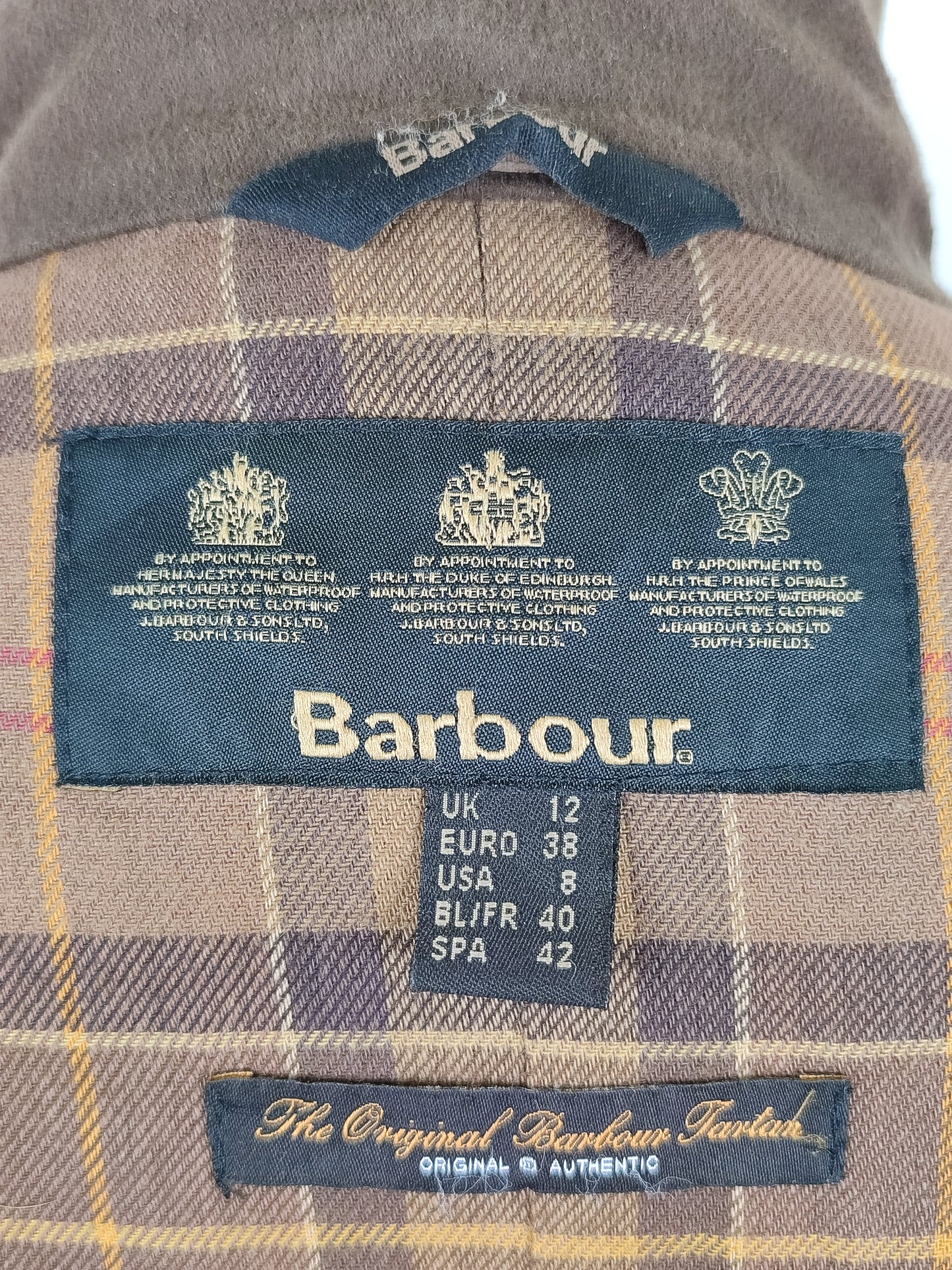 Barbour Giacca corta marrone donna Utility Medium 42 Lady Brown Utility wax Jacket uk12