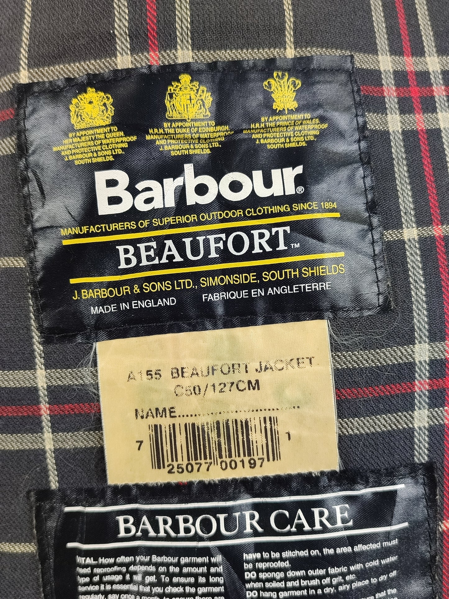 Barbour Giacca Beaufort vintage blu C50/127cm Navy Wax Vintage Beaufort jacket XXL
