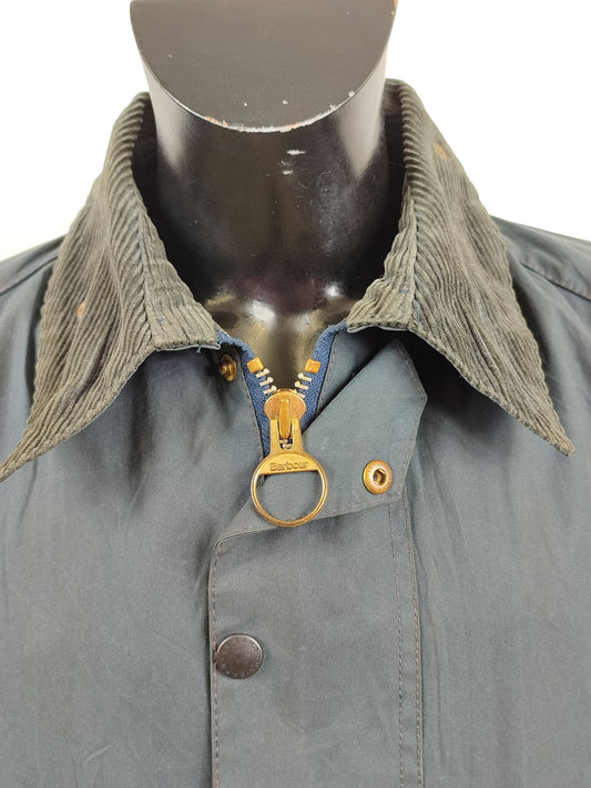 Barbour Giacca Beaufort vintage blu C50/127cm Navy Wax Vintage Beaufort jacket XXL