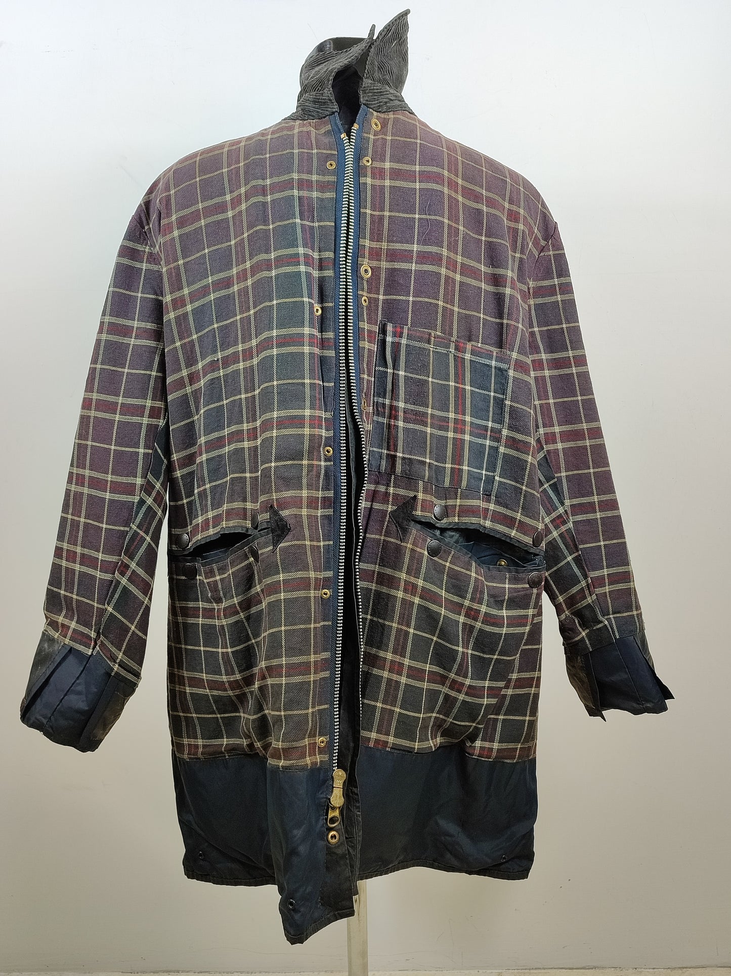 Barbour Border Blu da uomo cotone Cerato C46/117 cm Man Navy Border Coat Size XLarge