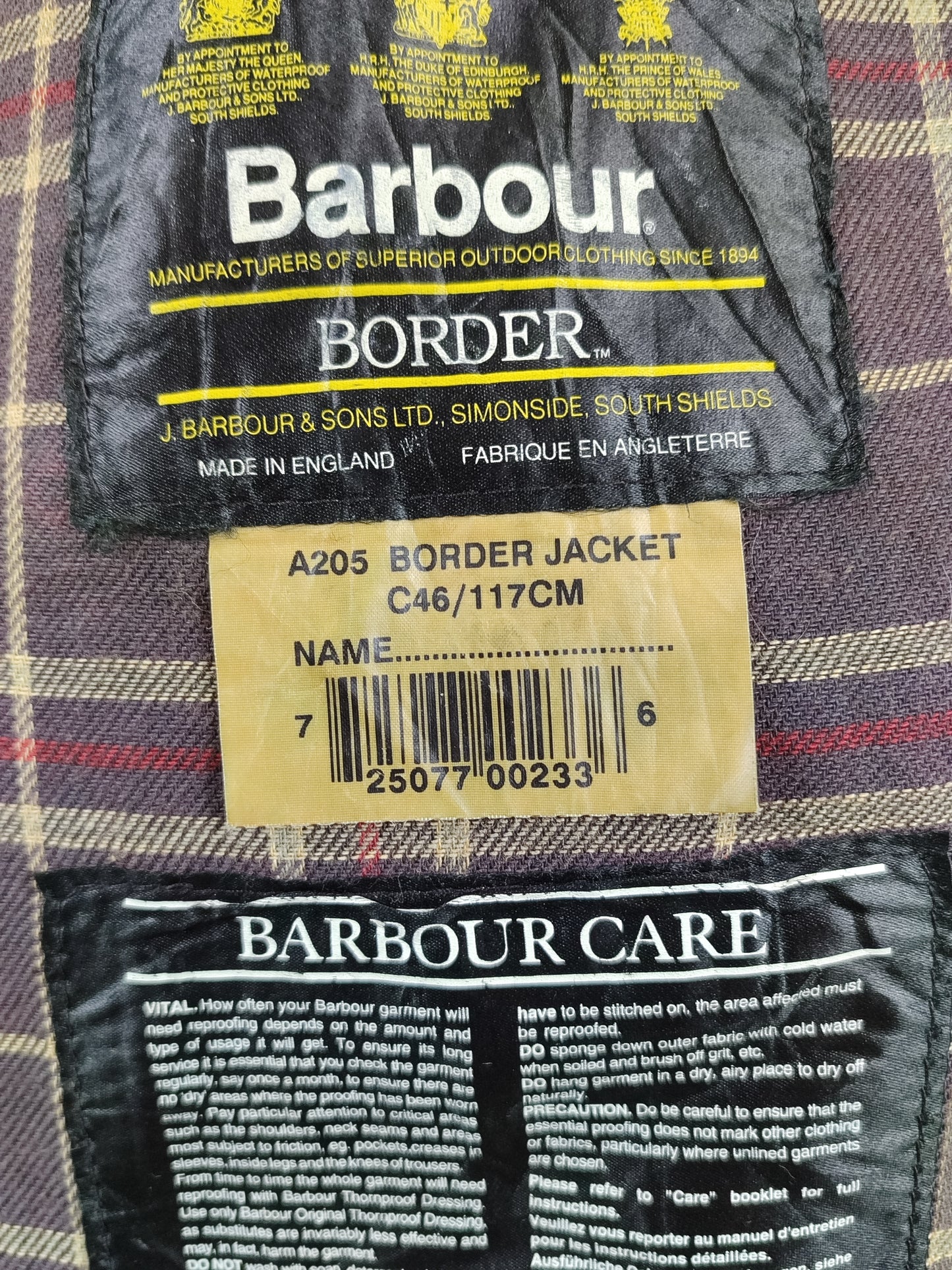 Barbour Border Blu da uomo cotone Cerato C46/117 cm Man Navy Border Coat Size XLarge
