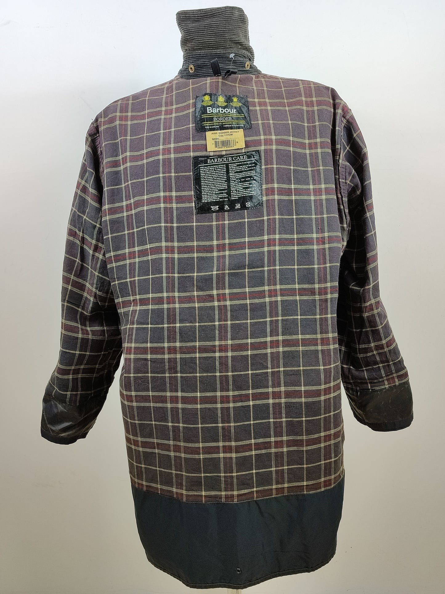 Barbour Border Blu da uomo cotone Cerato C46/117 cm Man Navy Border Coat Size XLarge