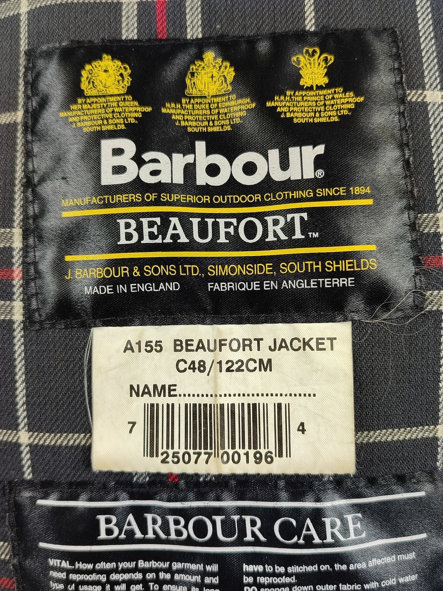 Barbour Giacca Beaufort vintage blu C48/122cm - Navy Beaufort Waxed jacket c48 size XL