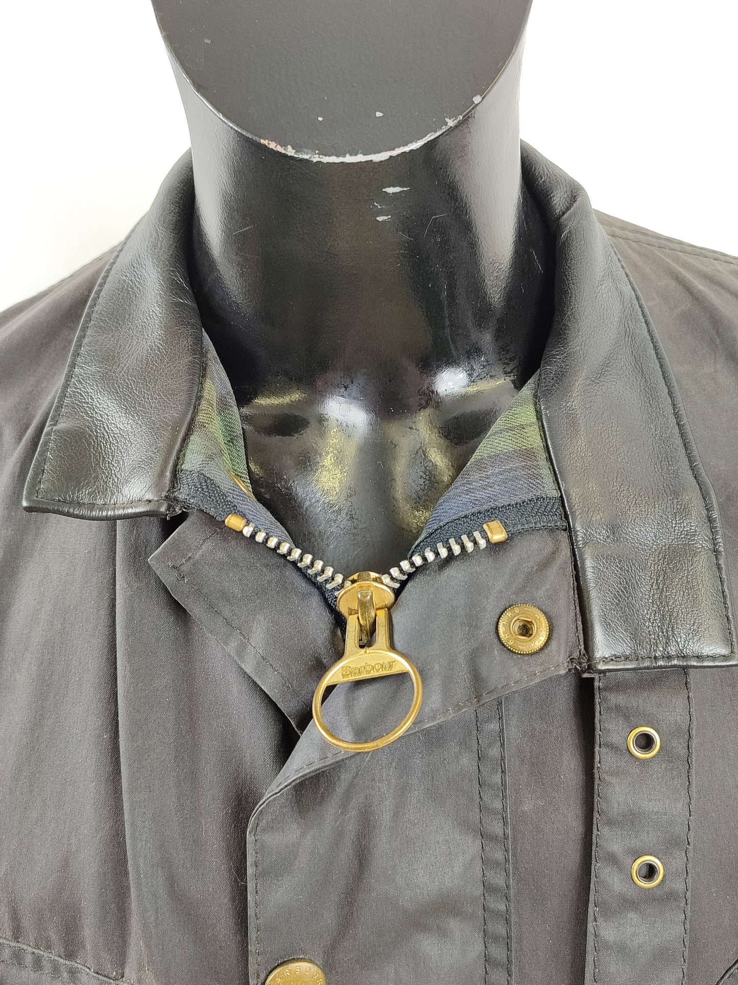 RARE Barbour Giacca Uomo Vintage Beacon Nera C42/107cm Black Wax Beacon Jacket L