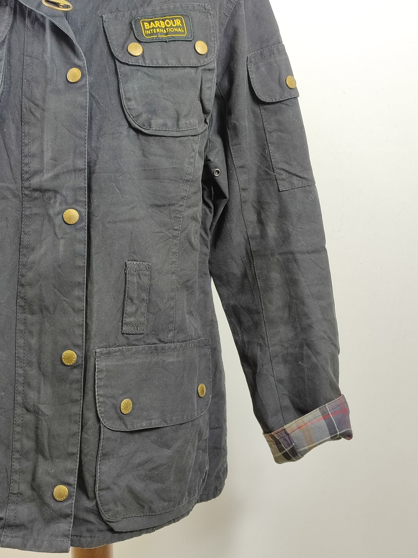Giacca Barbour International Donna Medium UK12 -Lady International Black UK12 Size M