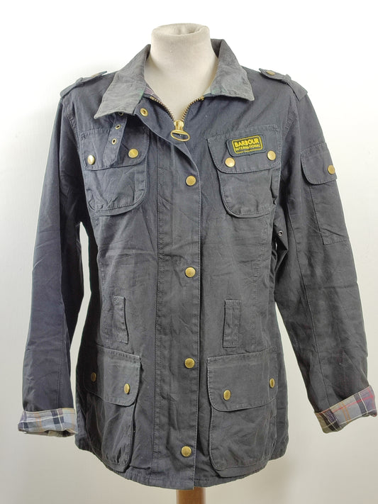 Giacca Barbour International Donna Medium UK12 -Lady International Black UK12 Size M