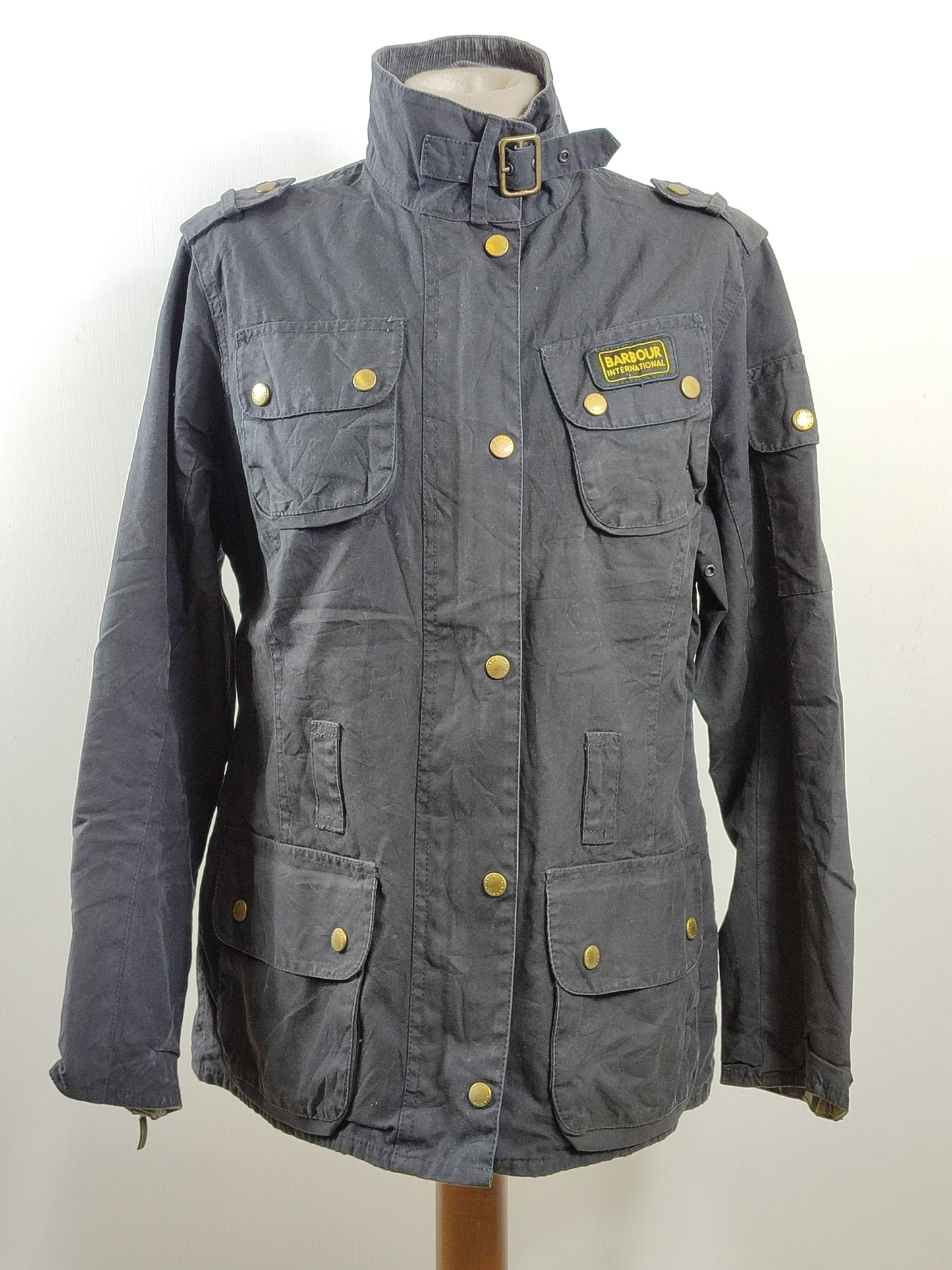 Giacca Barbour International Donna Medium UK12 -Lady International Black UK12 Size M