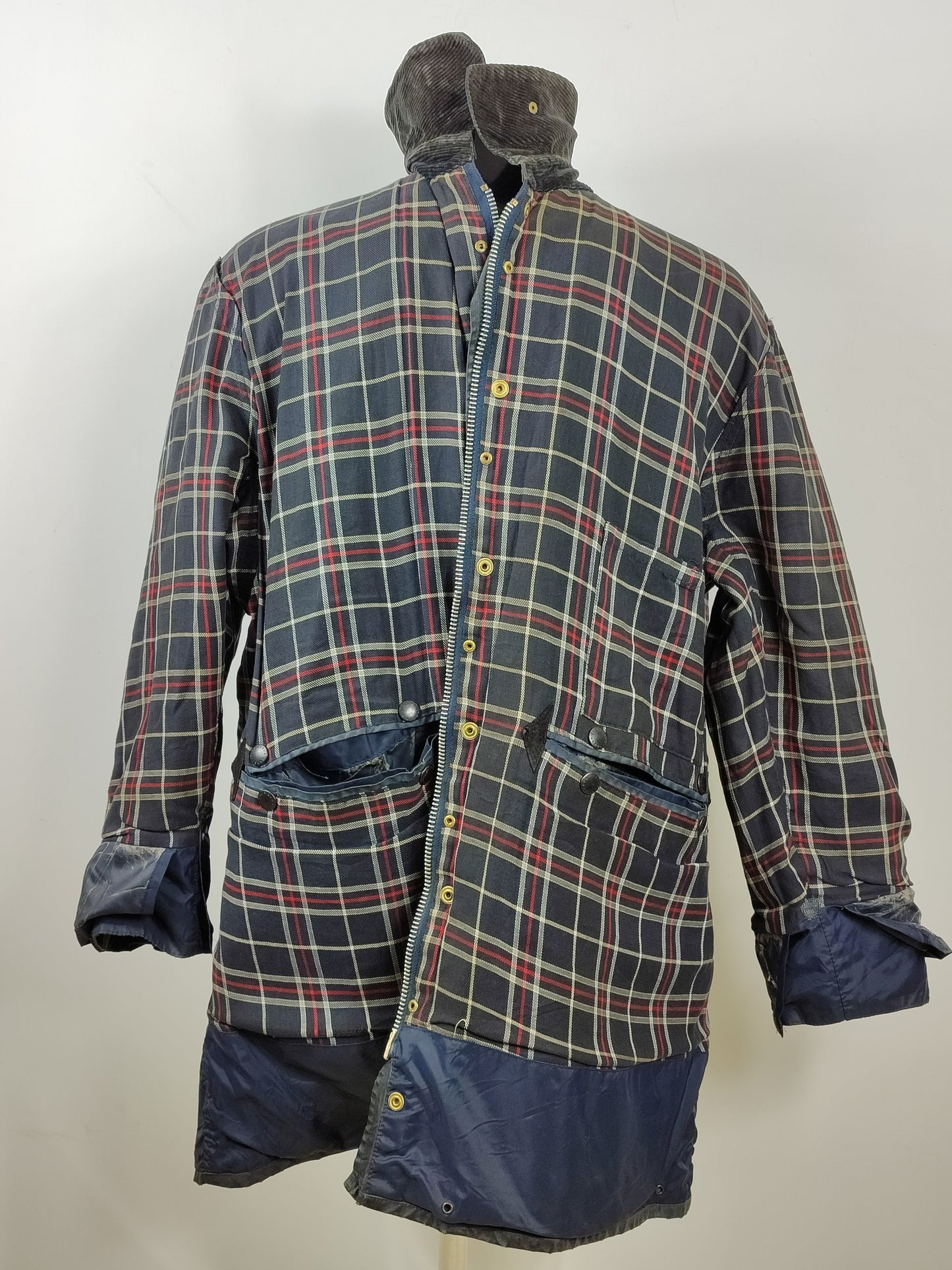 Barbour Border Blu da uomo cotone Cerato C46/117 cm Man Navy Border Coat Size XLarge