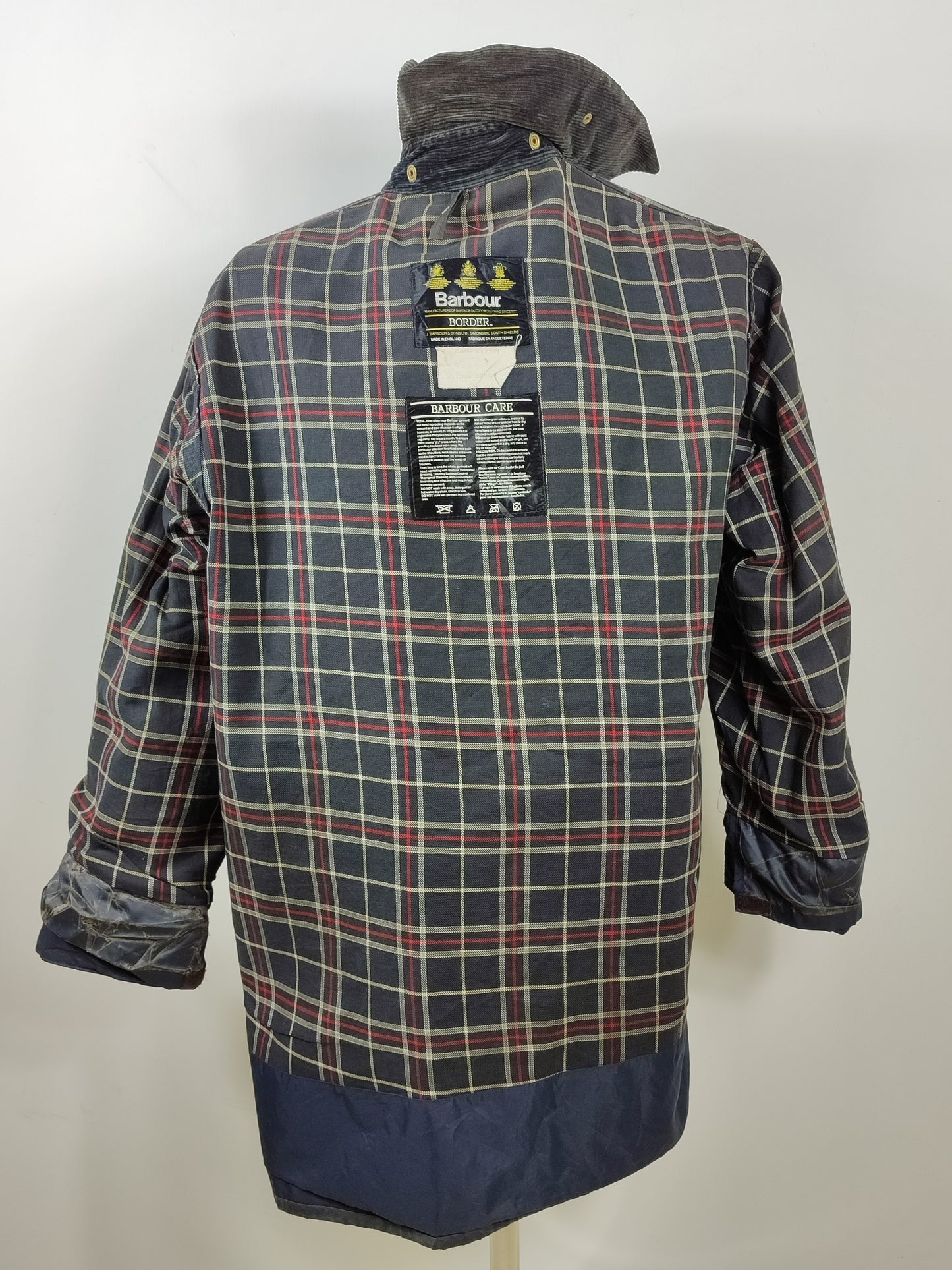 Barbour Border Blu da uomo cotone Cerato C46/117 cm Man Navy Border Coat Size XLarge