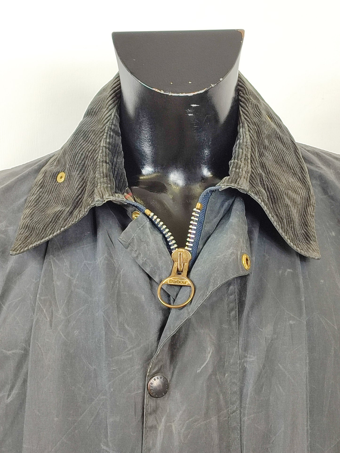 Barbour Border Blu da uomo cotone Cerato C46/117 cm Man Navy Border Coat Size XLarge
