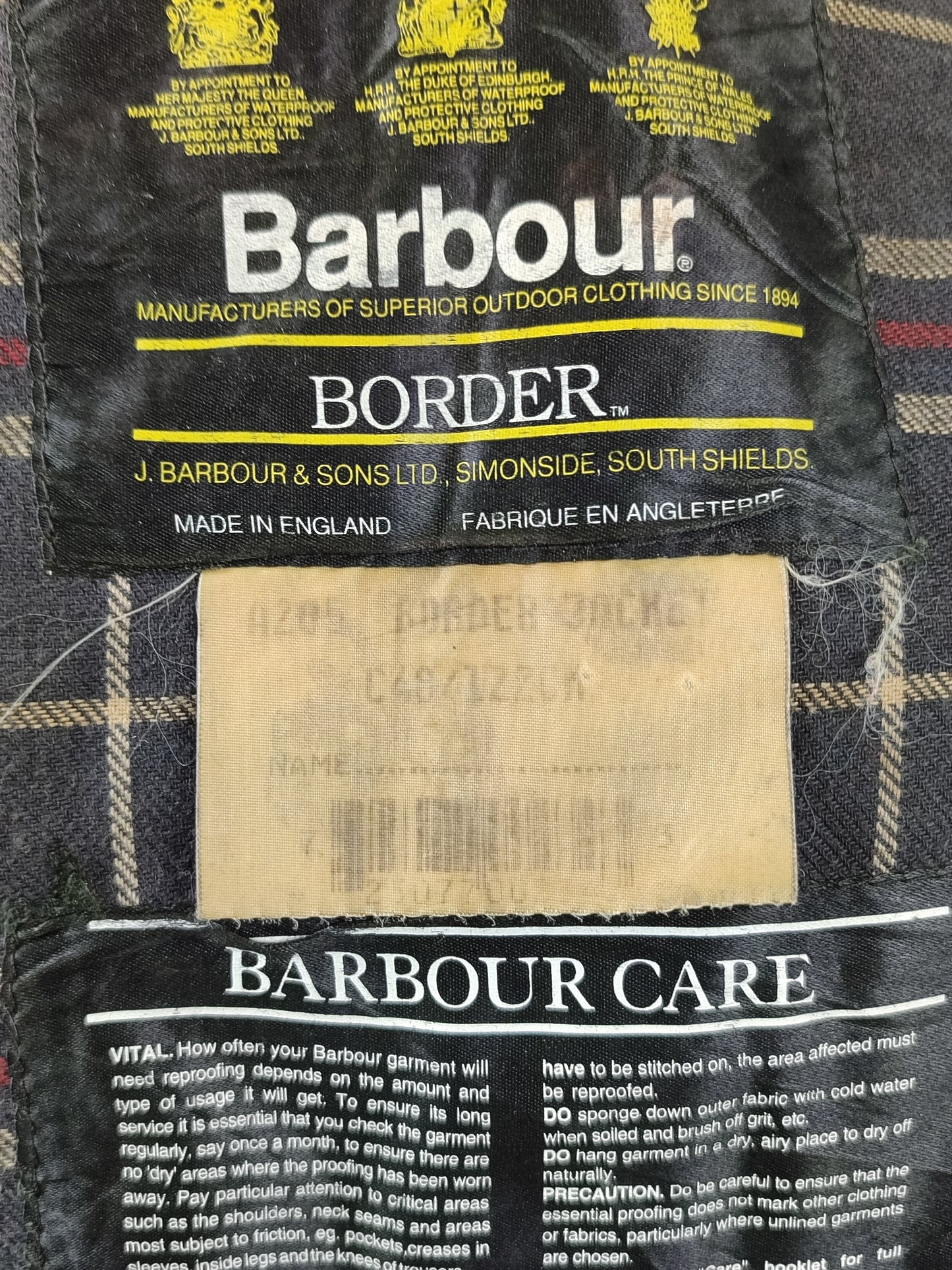 Giacca Barbour Border Blu Vintage Uomo C48/122cm Man Navy wax Coat size XXL