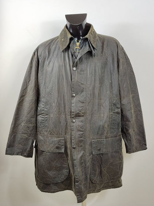 Giacca Barbour Border Blu Vintage Uomo C48/122cm Man Navy wax Coat size XXL