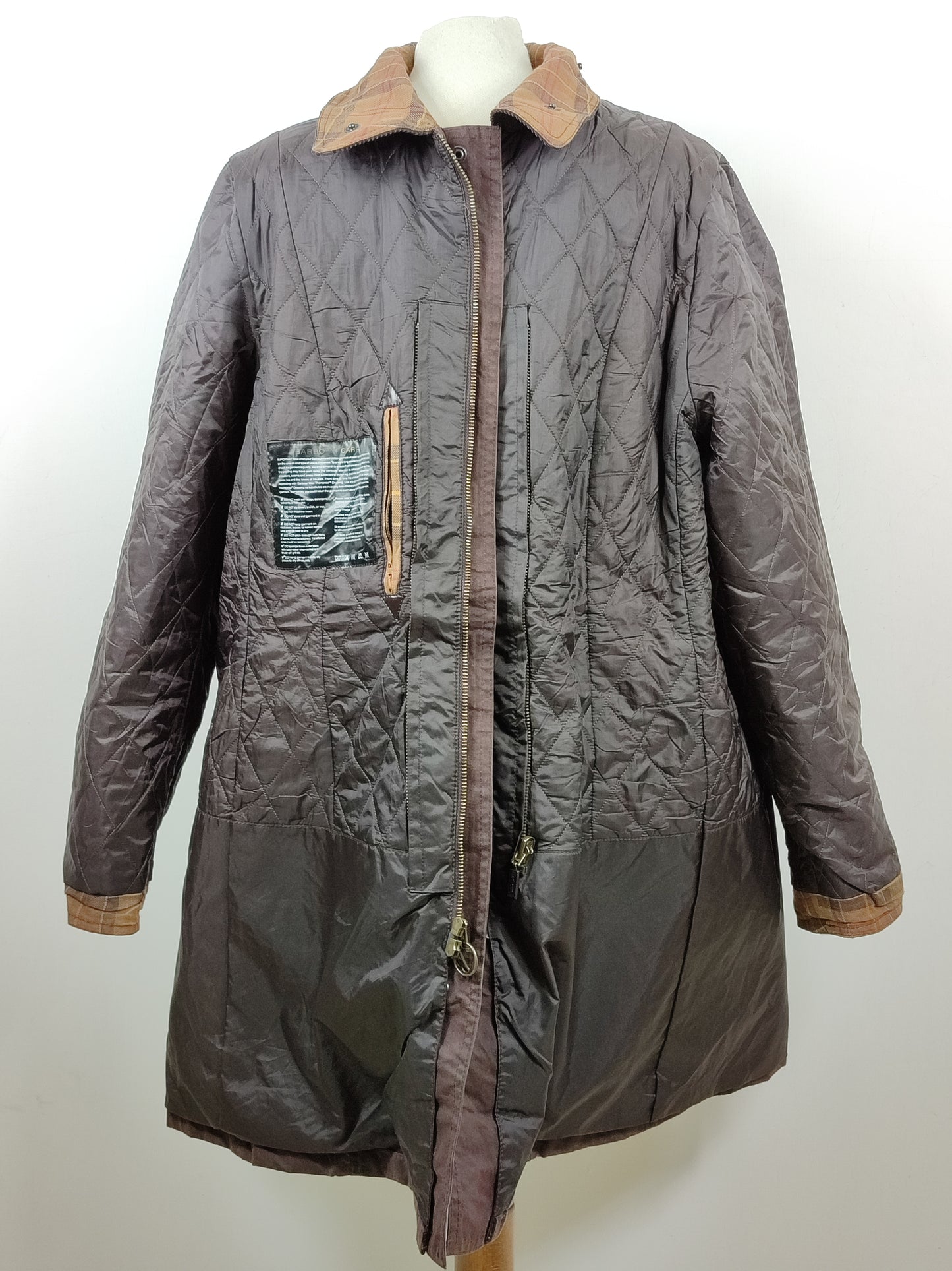 Giacca Barbour Belsay Unisex marrone Uk22  tg. 52 ita Brown Waxed Unisex Coat size UK22