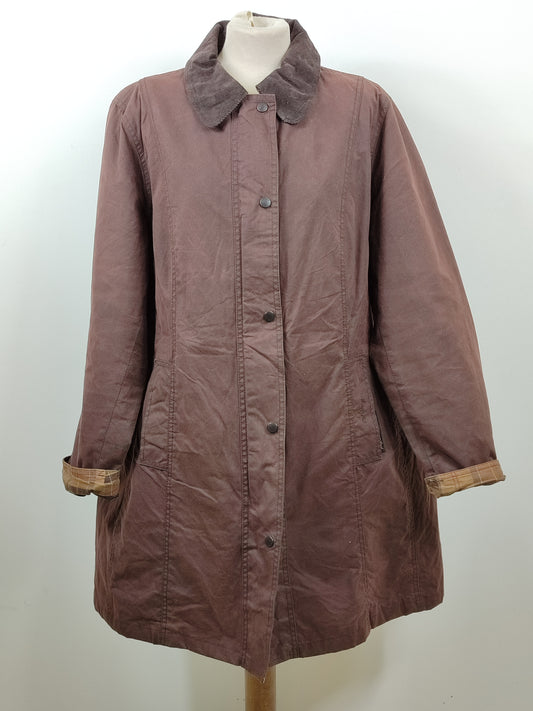 Giacca Barbour Belsay Unisex marrone Uk22  tg. 52 ita Brown Waxed Unisex Coat size UK22