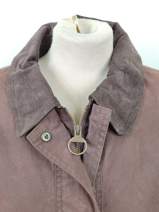 Giacca Barbour Belsay Unisex marrone Uk22  tg. 52 ita Brown Waxed Unisex Coat size UK22