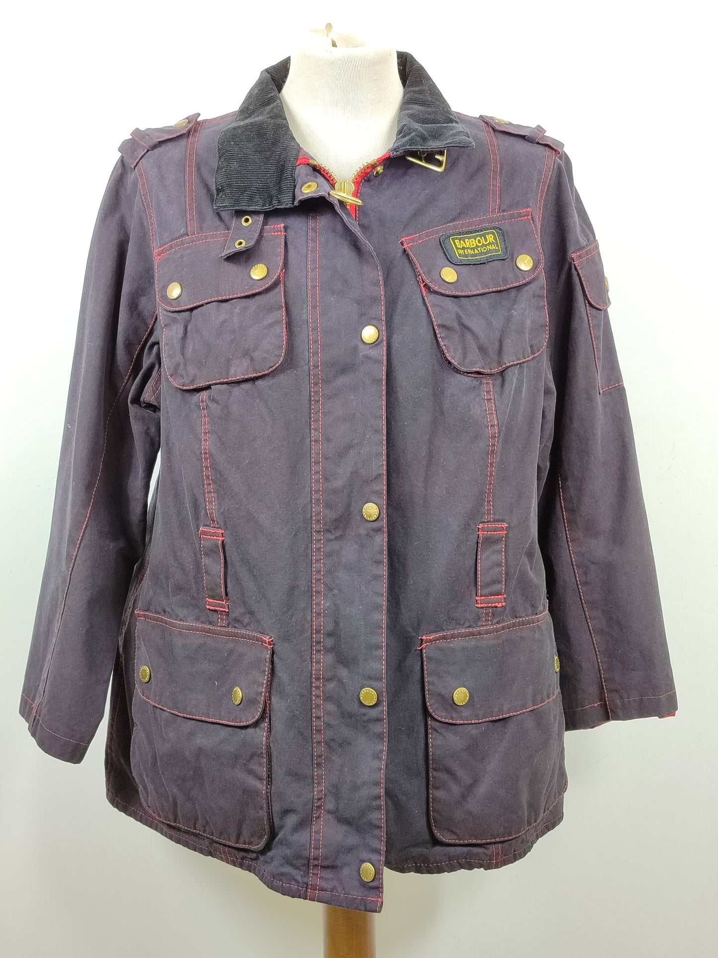 Barbour Giacca nera International cerata Tg. 46/48 - Wax International Black Jacket UK18