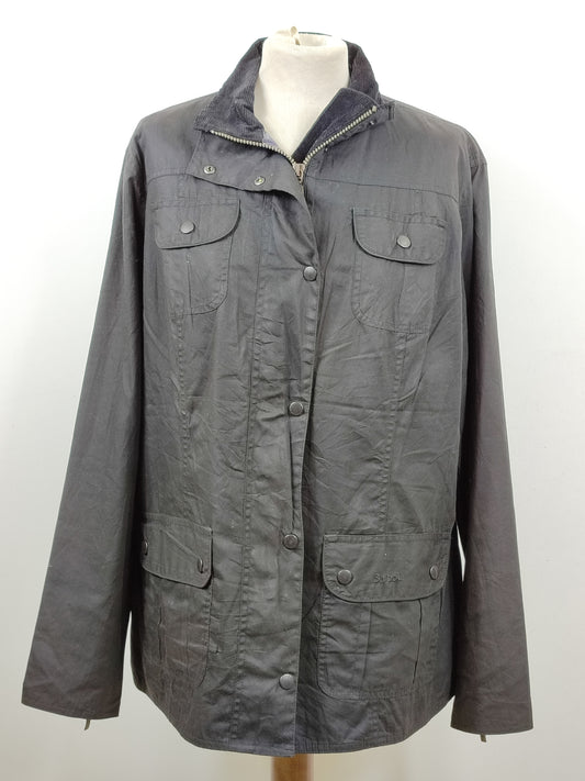 Barbour Giacca corta nera cerata Unisex Utility Tg. 48/50 Black Wax Flyweight Utility Uk20