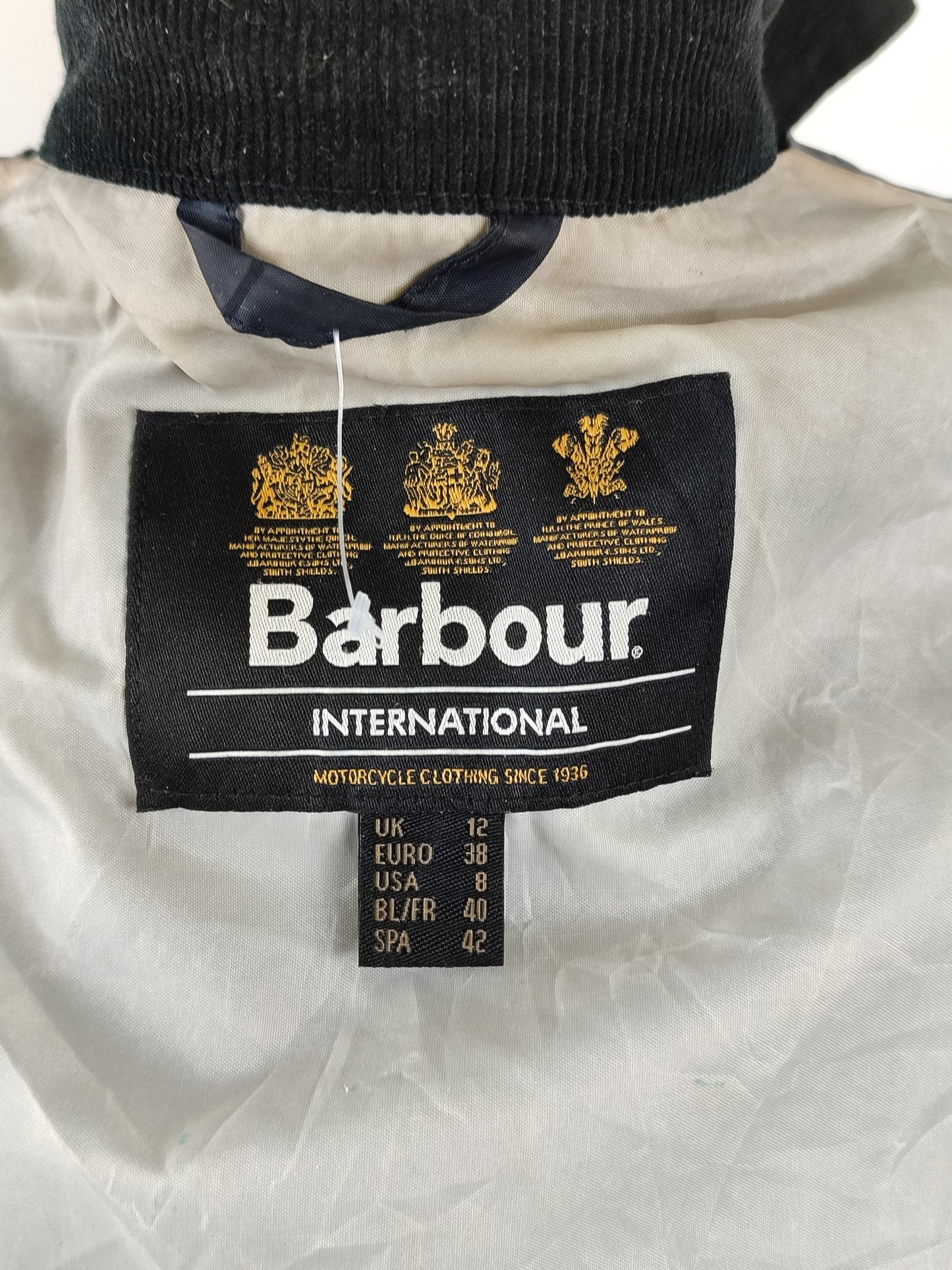 Giacca Barbour International blu Donna Medium UK12 -Lady Navy Oakwood jacket UK12 Size M