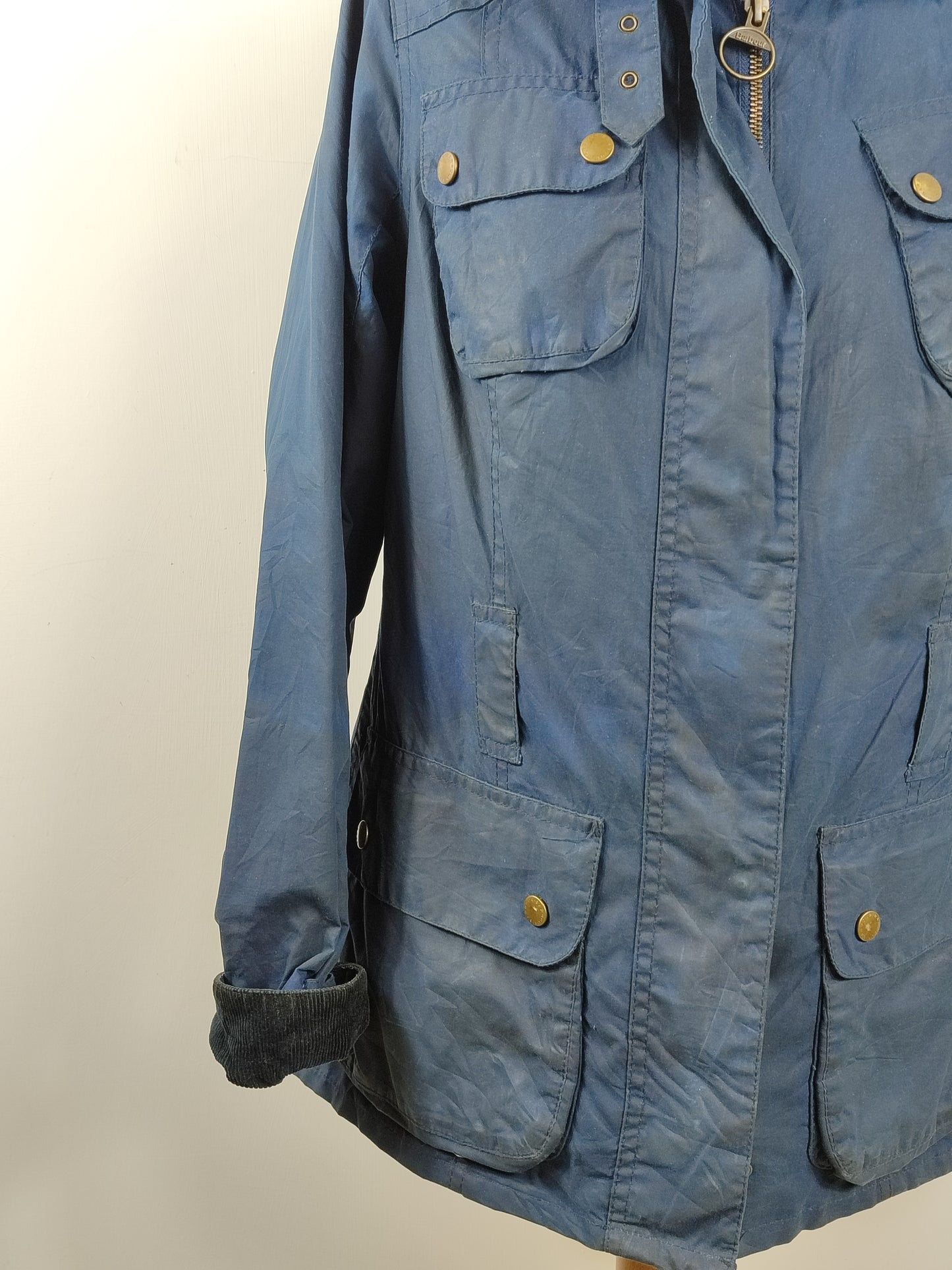 Giacca Barbour International blu Donna Medium UK12 -Lady Navy Oakwood jacket UK12 Size M