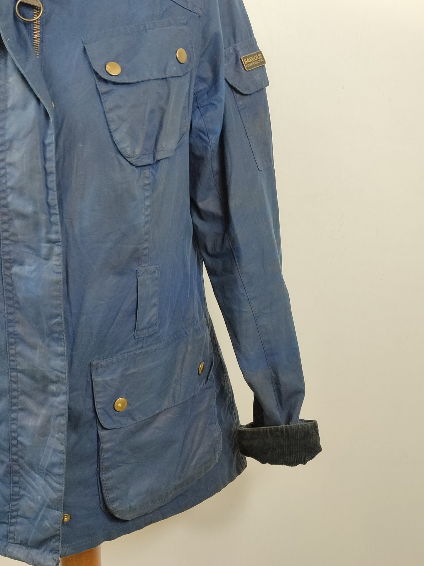 Giacca Barbour International blu Donna Medium UK12 -Lady Navy Oakwood jacket UK12 Size M
